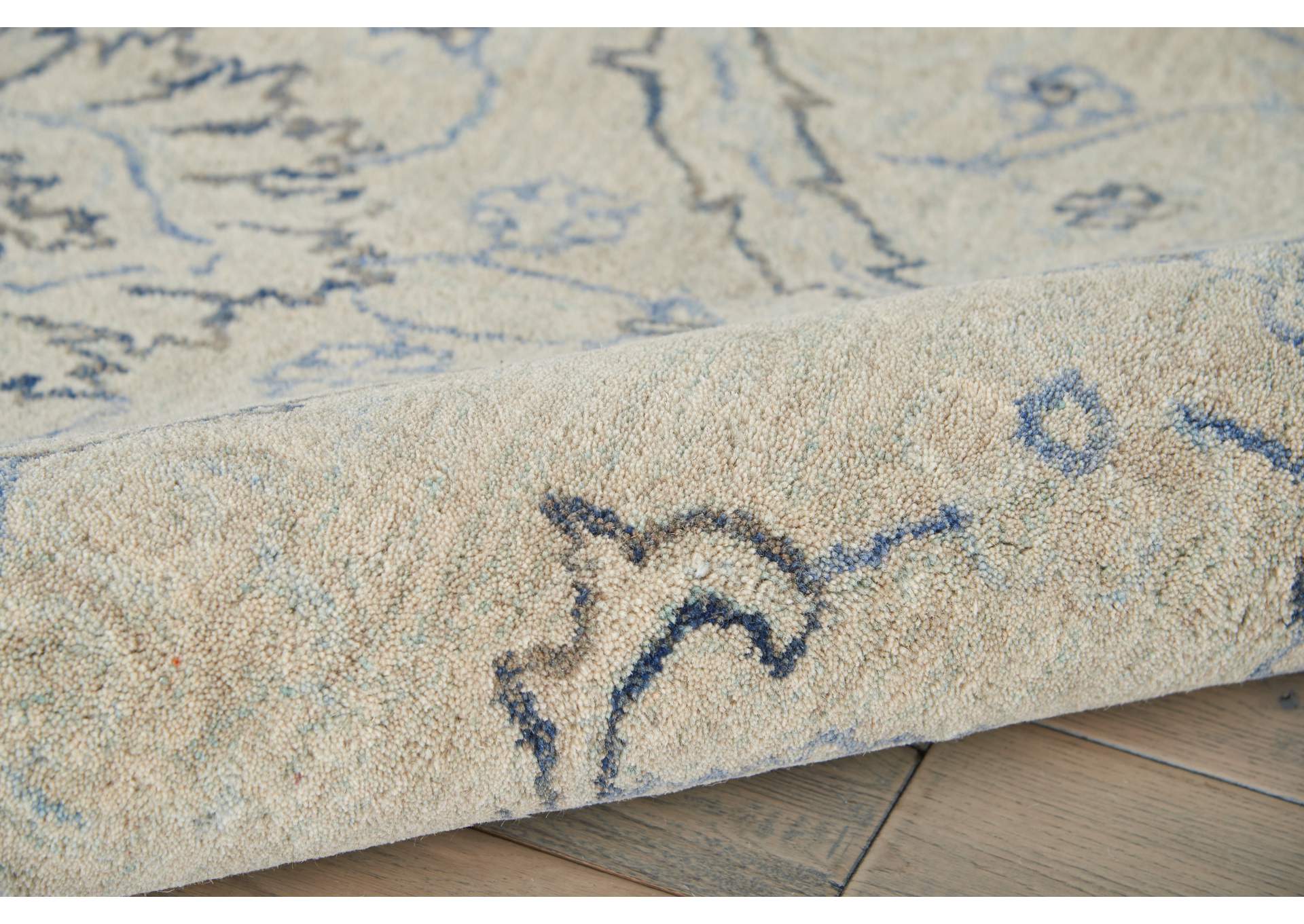 Nourison Jazmine JAZ03 Ivory and Blue 5'x8' Moroccan Area Rug,Nourison
