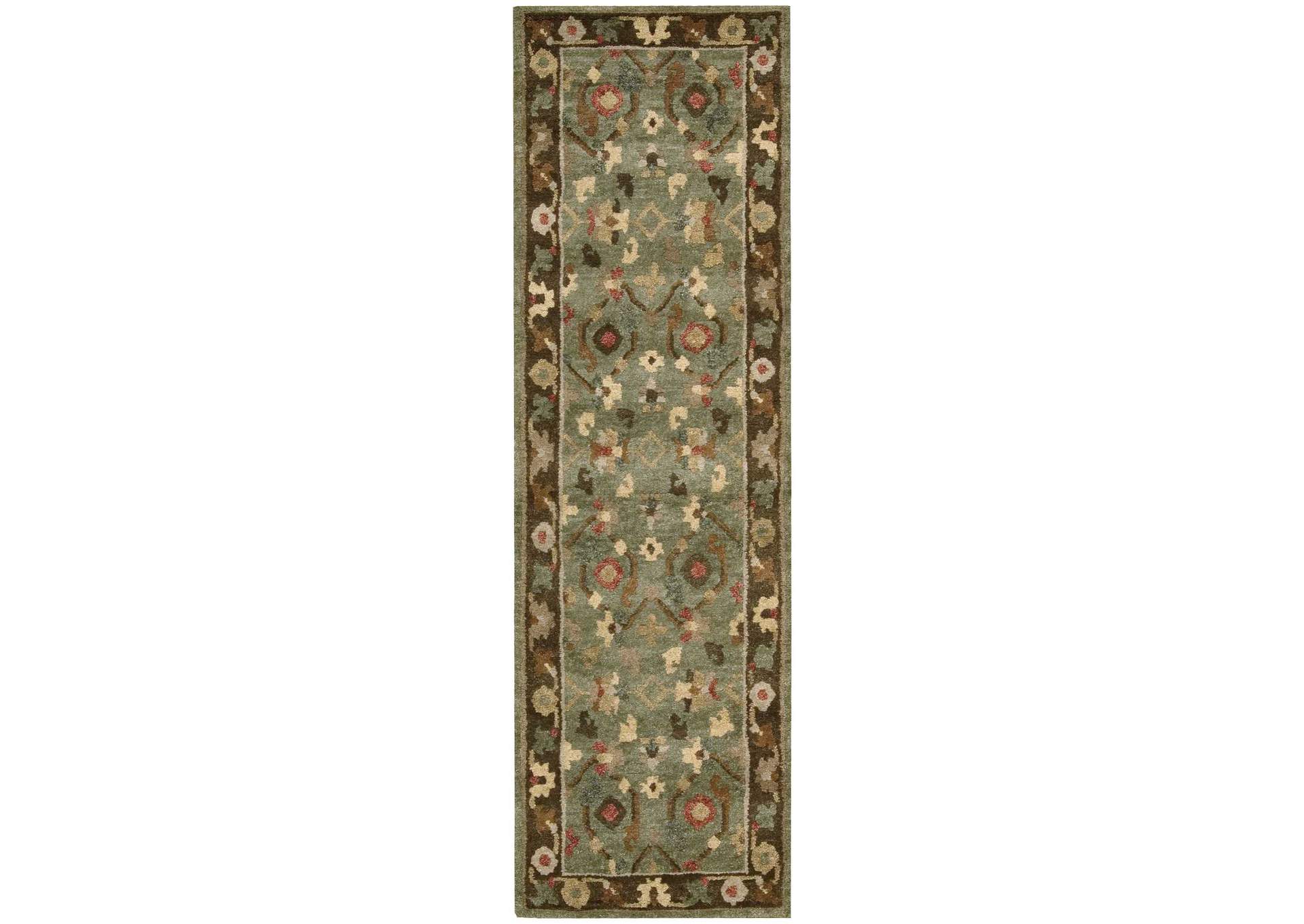 Nourison Tahoe TA10 Green 8' Runner Hallway Rug,Nourison