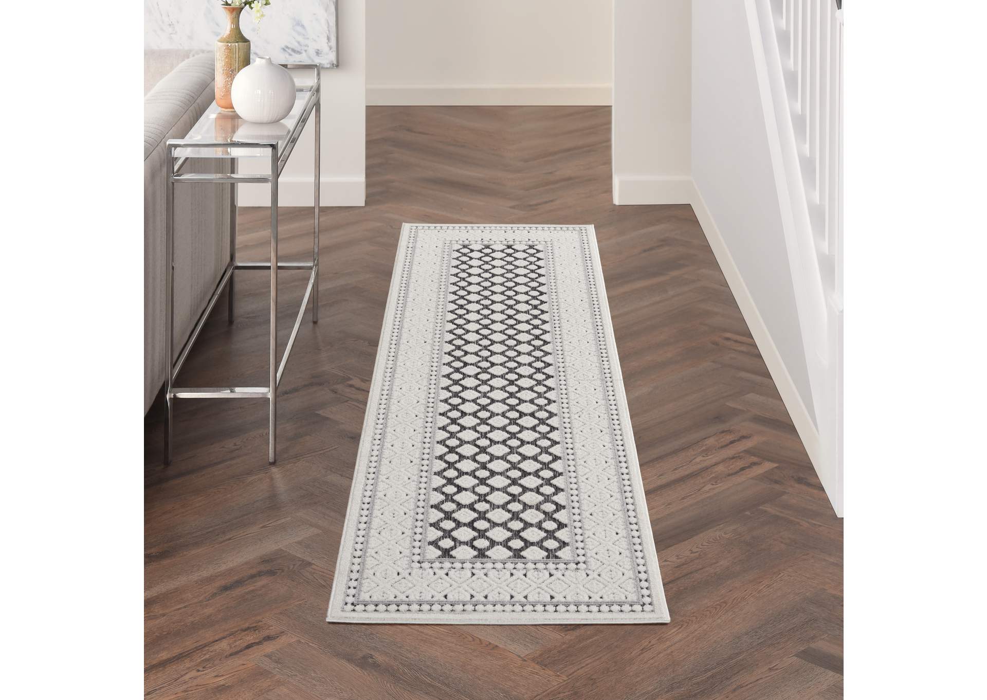 Nourison Key Largo 10' Runner Dark Grey Area Rug,Nourison