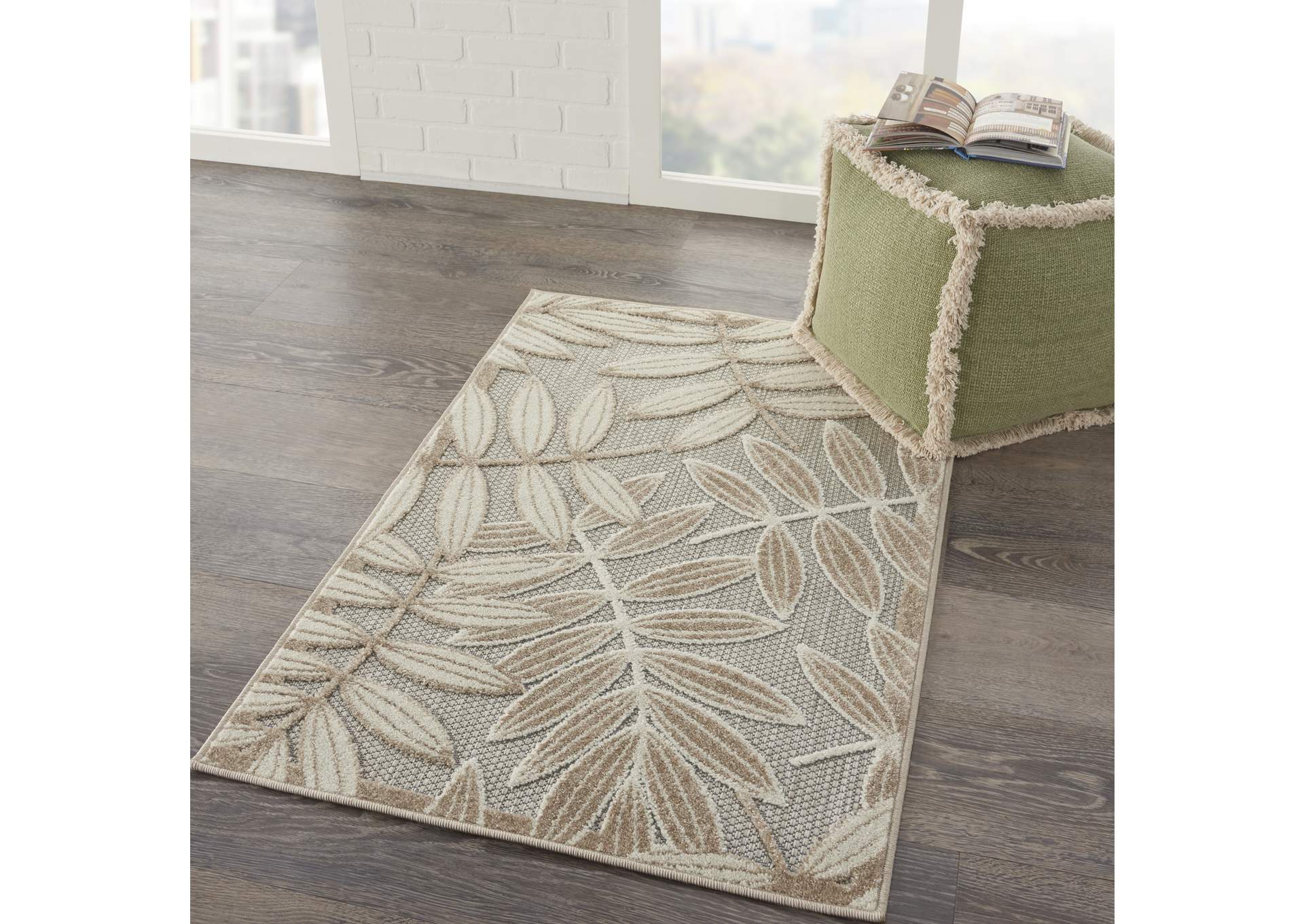 Nourison Aloha 3'x4' Cream Patio Area Rug,Nourison