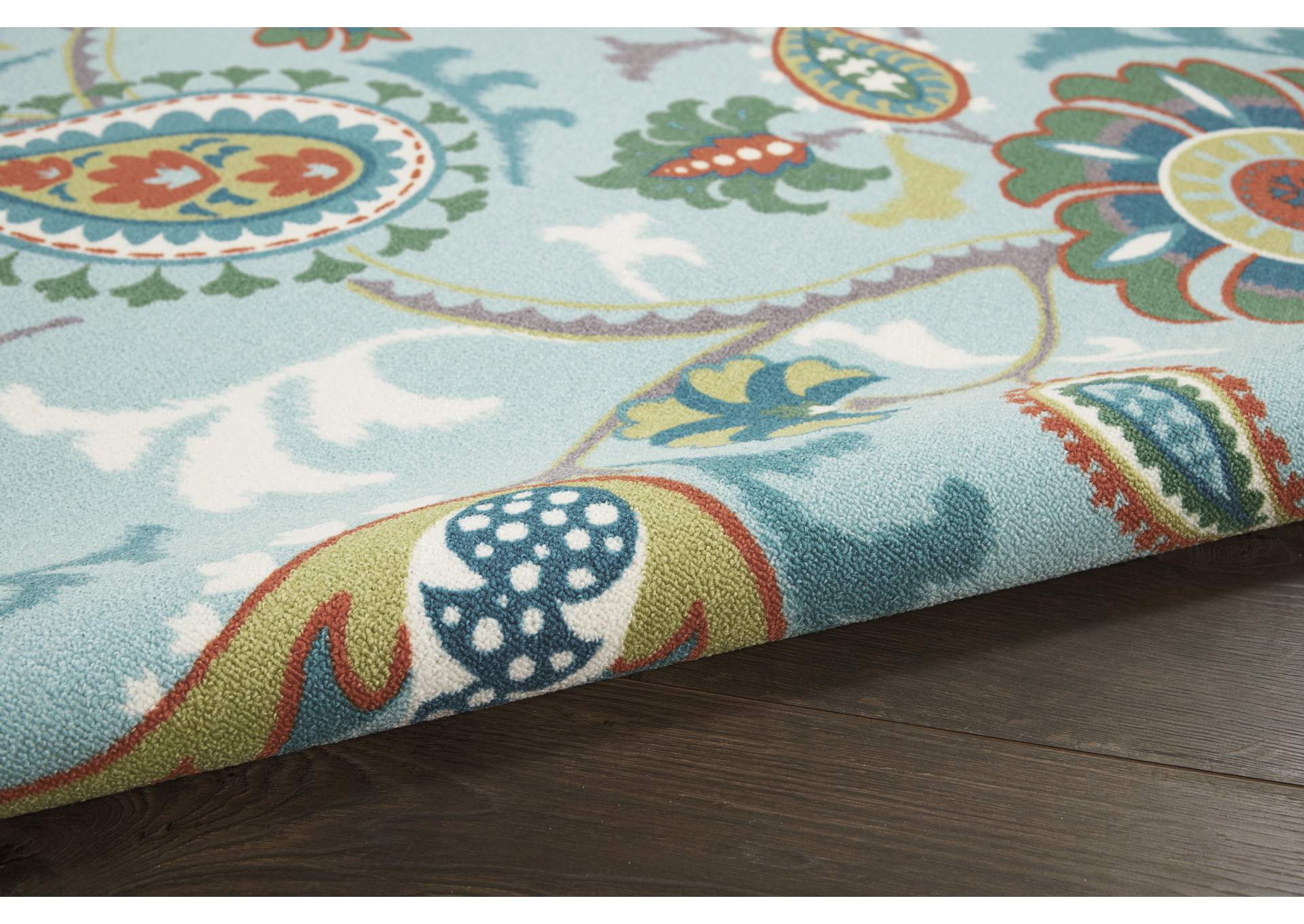 Waverly Sun N Shade SND73 Blue Multicolor 5'x8' Beach Area Rug,Nourison