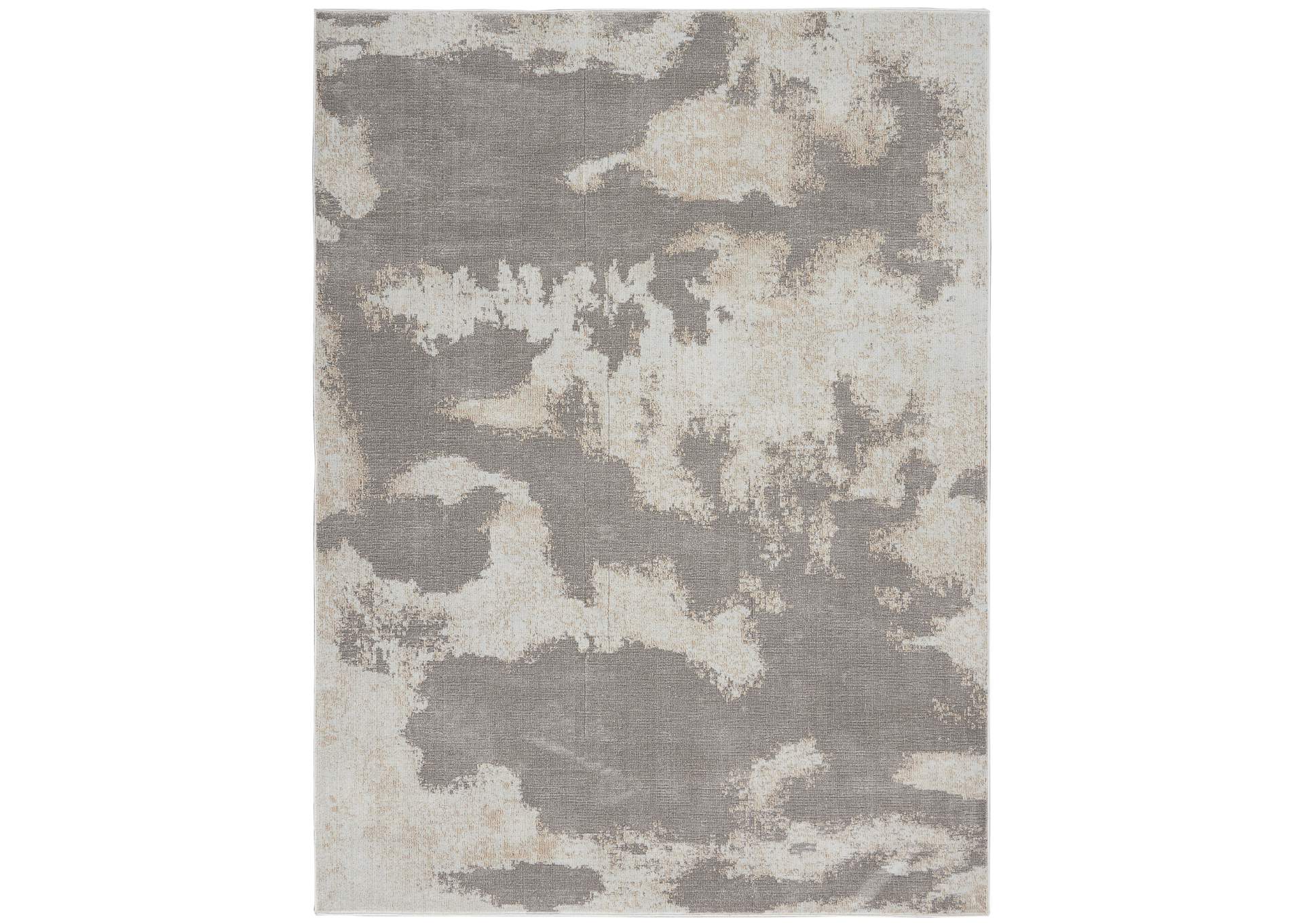 Nourison Etchings 5'3" x 7'3" Grey Abstract Area Rug,Nourison
