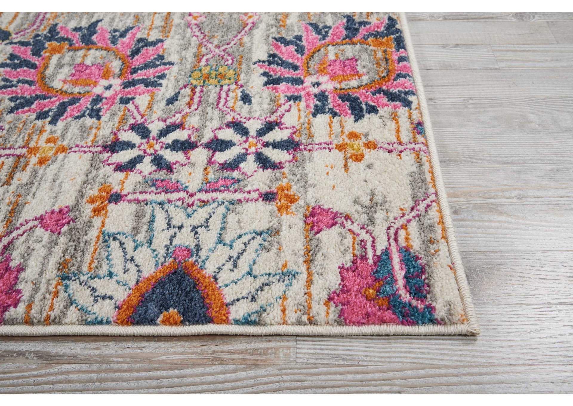 Nourison Passion PSN01 Pink and Grey 8'x10' Large Rug,Nourison