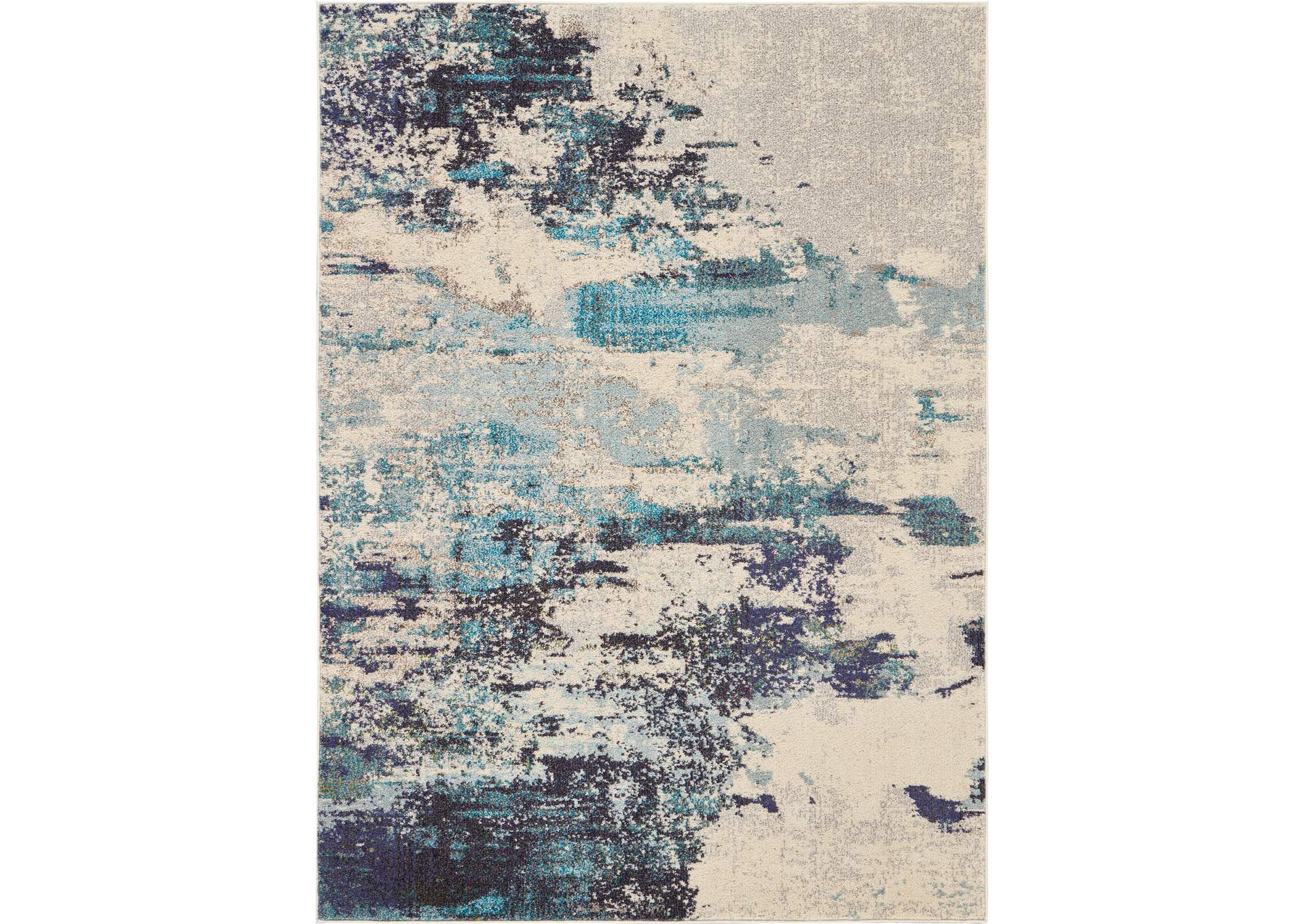 Nourison Celestial CES02 Blue and White 5'x7' Beach Area Rug,Nourison
