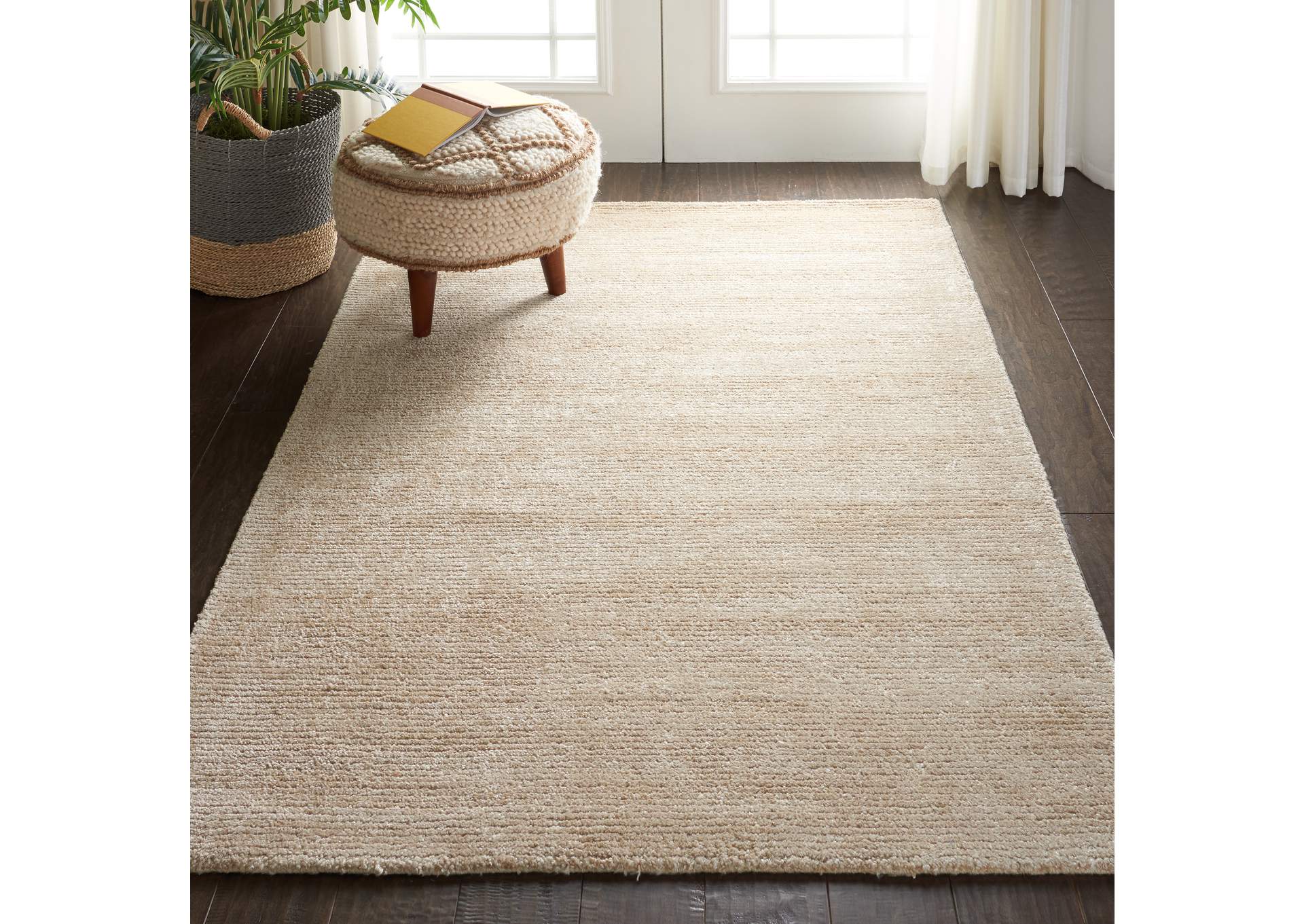 Nourison Weston WES01 Beige 4'x6' Contemporary Area Rug,Nourison