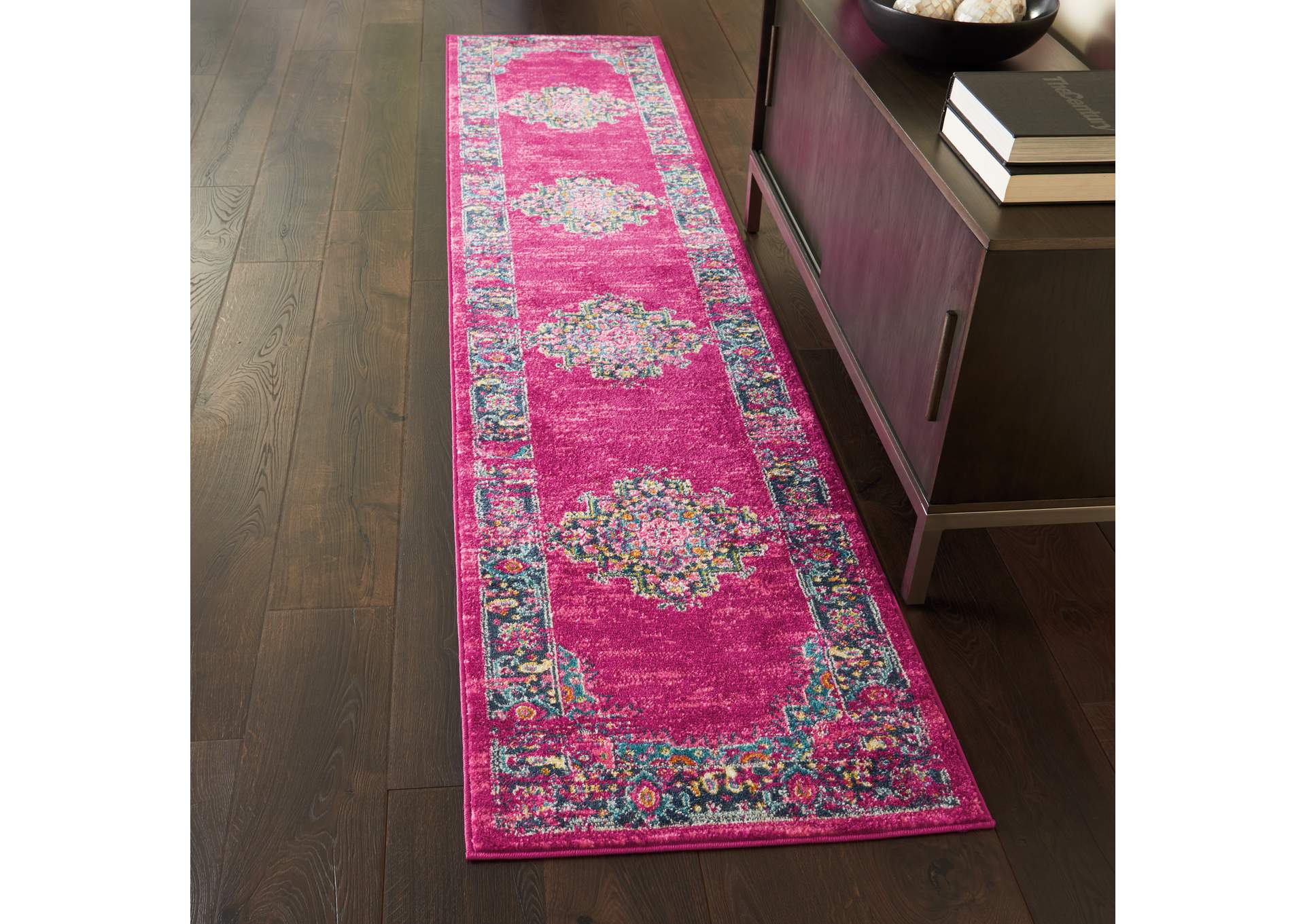 Nourison Passion PSN03 Pink 10' Runner Hallway Rug,Nourison