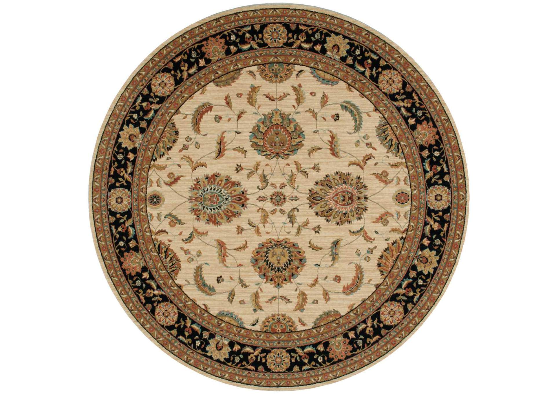 Nourison Living Treasures LI04 Beige Multicolor 8' Round Rug,Nourison