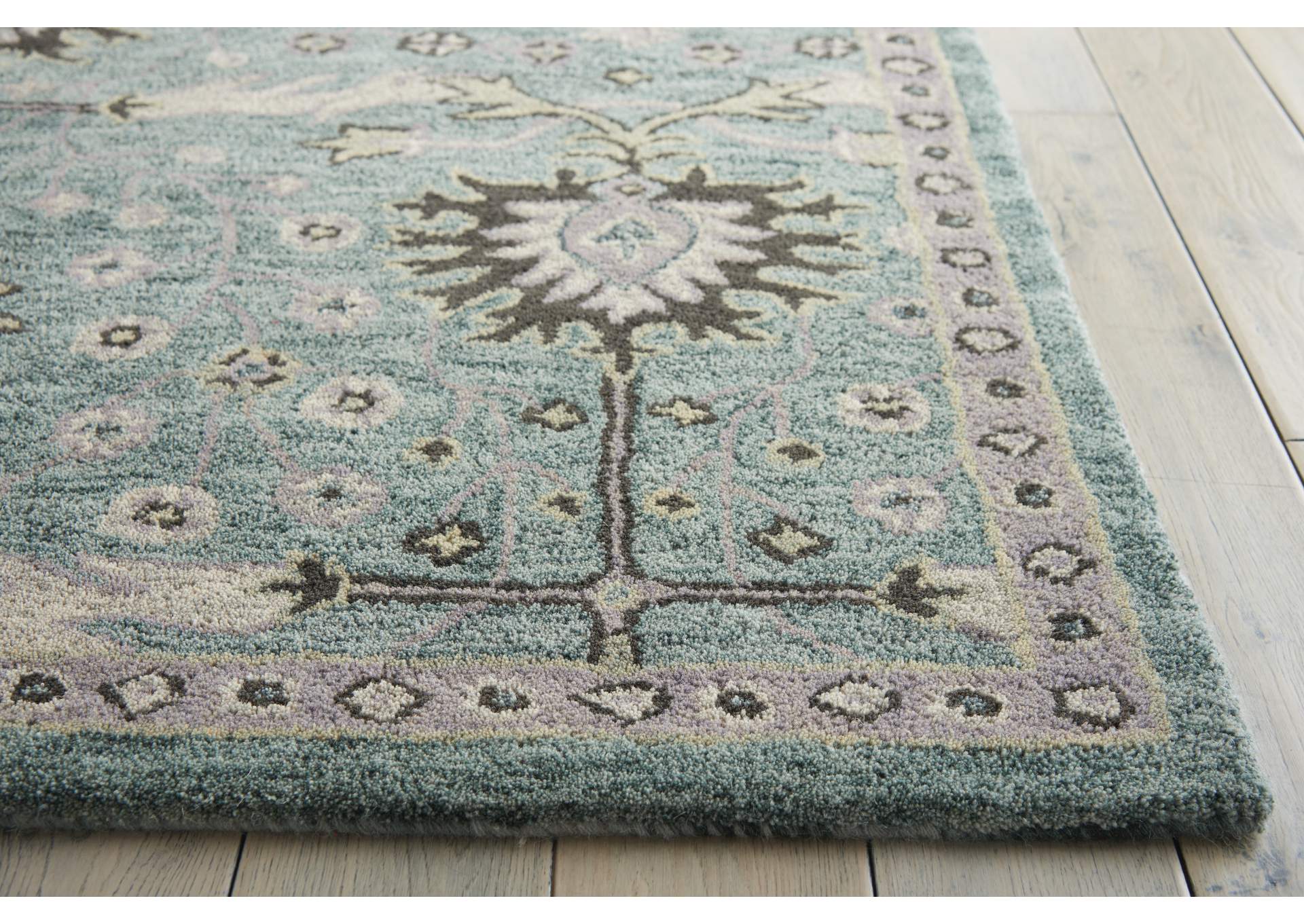 Nourison Jazmine JAZ02 Seafoam Green 5'x8' Persian Area Rug,Nourison