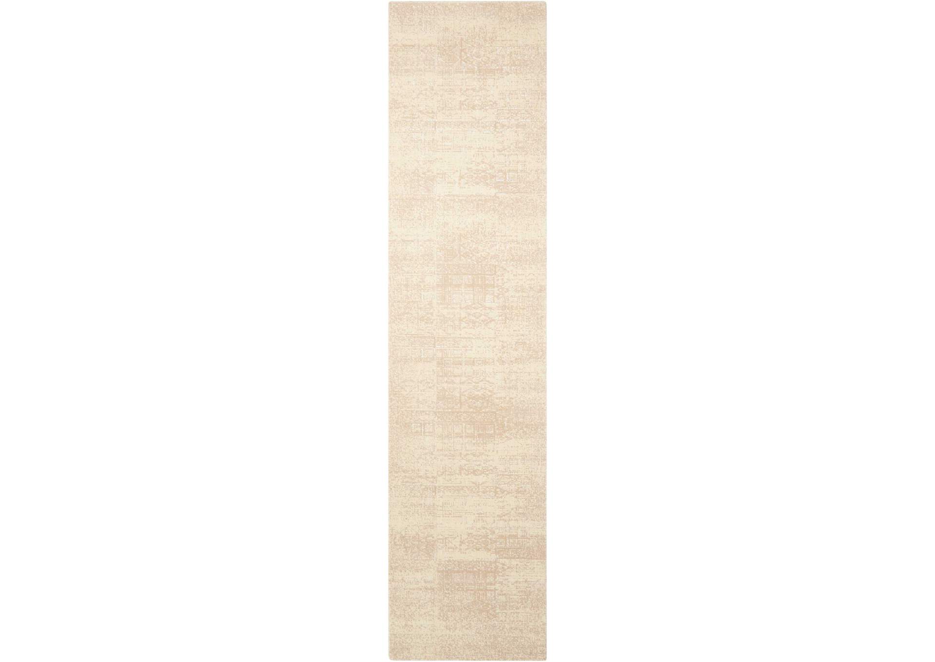 Nourison Silk Elements SKE21 White 10' Runner Hallway Rug,Nourison