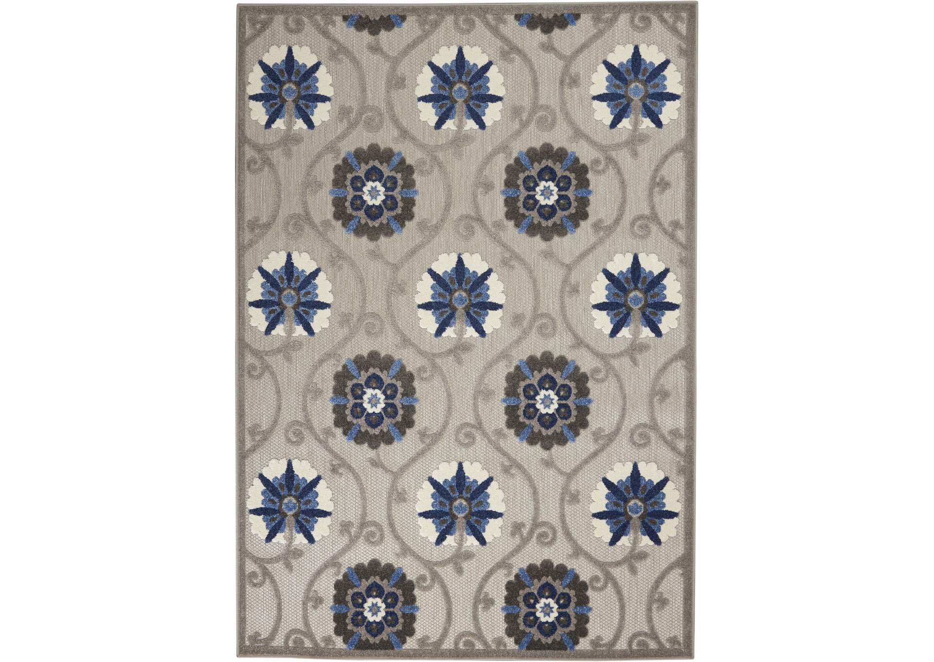 Nourison Aloha 4'x6' Grey Patio Area Rug,Nourison