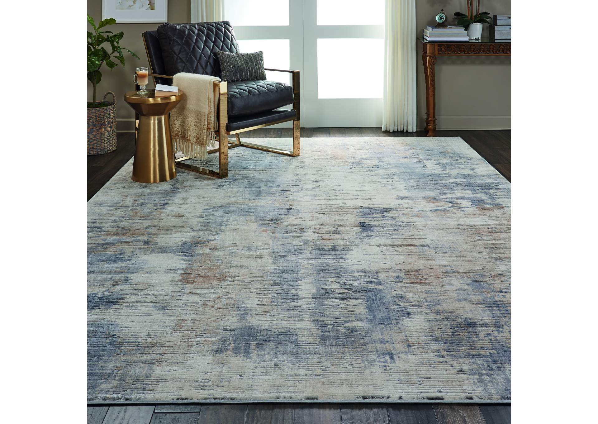 Nourison Rustic Textures RUS05 Beige and Grey 8'x11' Oversized Rug,Nourison