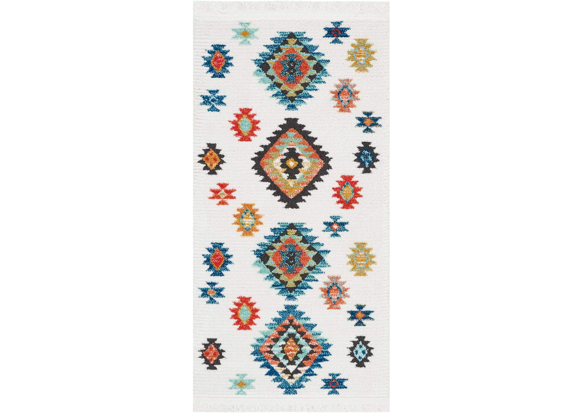 Nourison South Western 2' X 4' White Southwestern Tribal Area Rug,Nourison