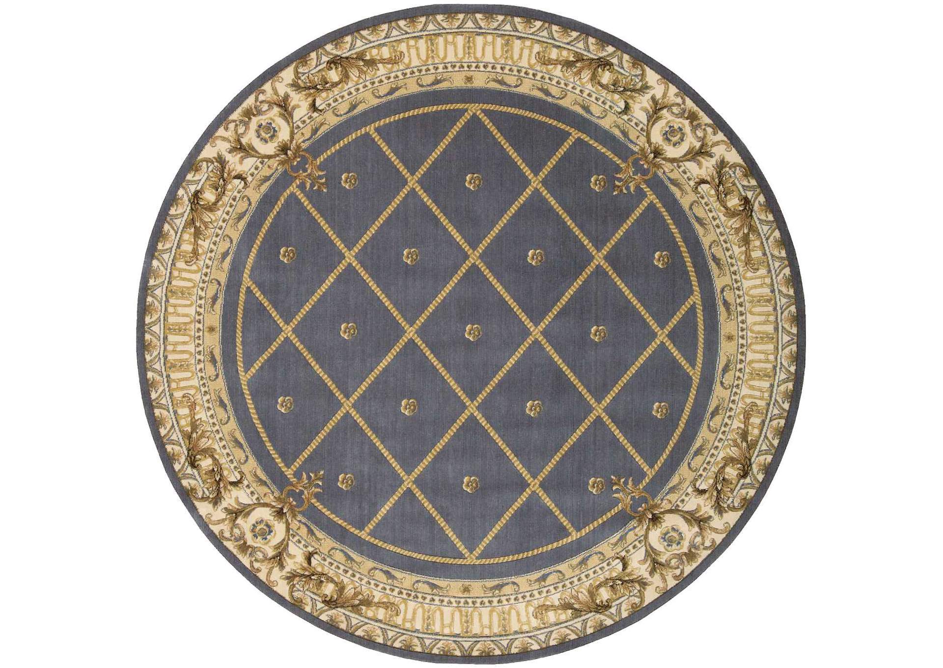 Nourison Ashton House AS03 Blue 8' Round Rug,Nourison