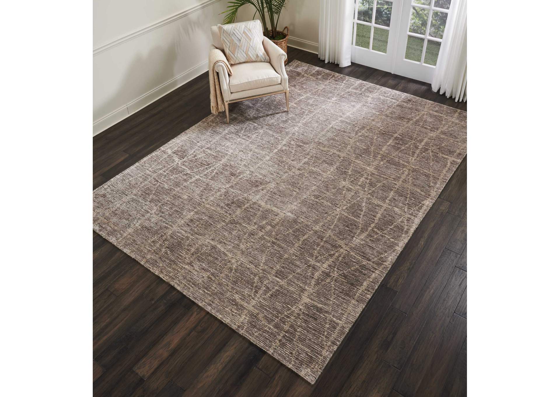 Nourison Ellora ELL02 Beige 10'x14' Oversized Handmade Rug,Nourison