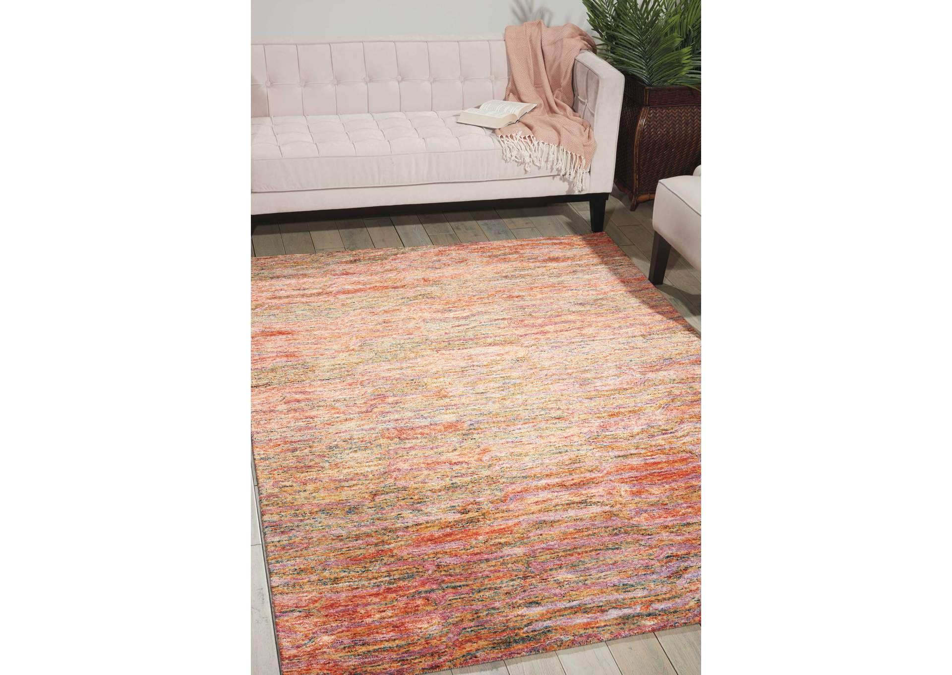 Nourison Gemstone GEM01 Orange 4'x6' Area Rug,Nourison