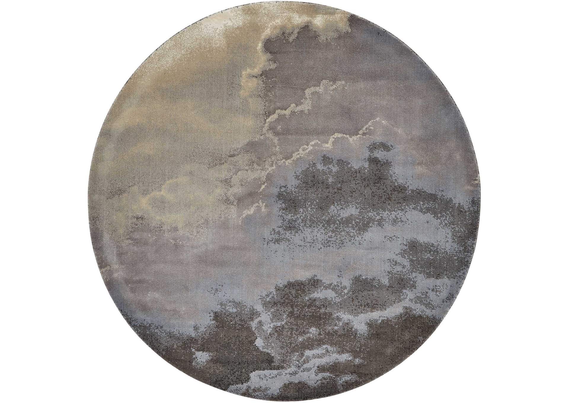 Nourison Twilight TWI18 Black and Grey 8' Round Large Rug,Nourison