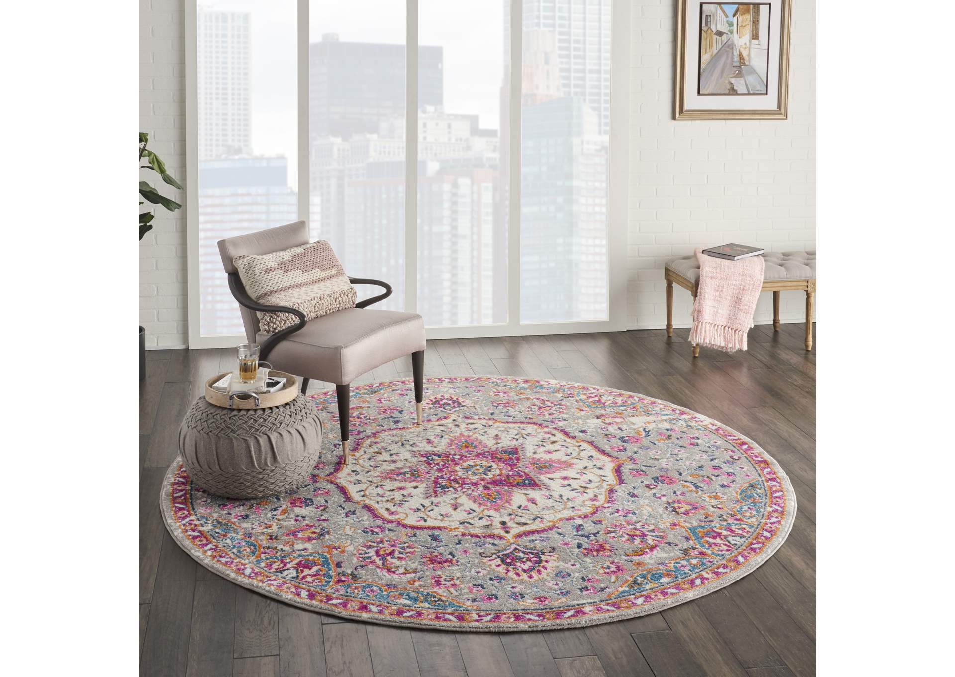 Nourison Passion Bohemian Grey Multi Colored Area Rug,Nourison