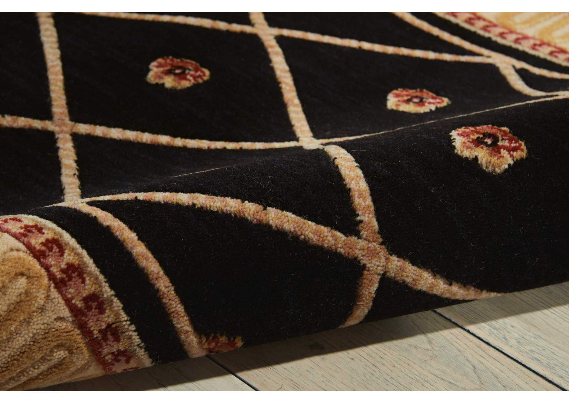 Nourison Ashton House AS03 Black 6' Runner Hallway Rug,Nourison