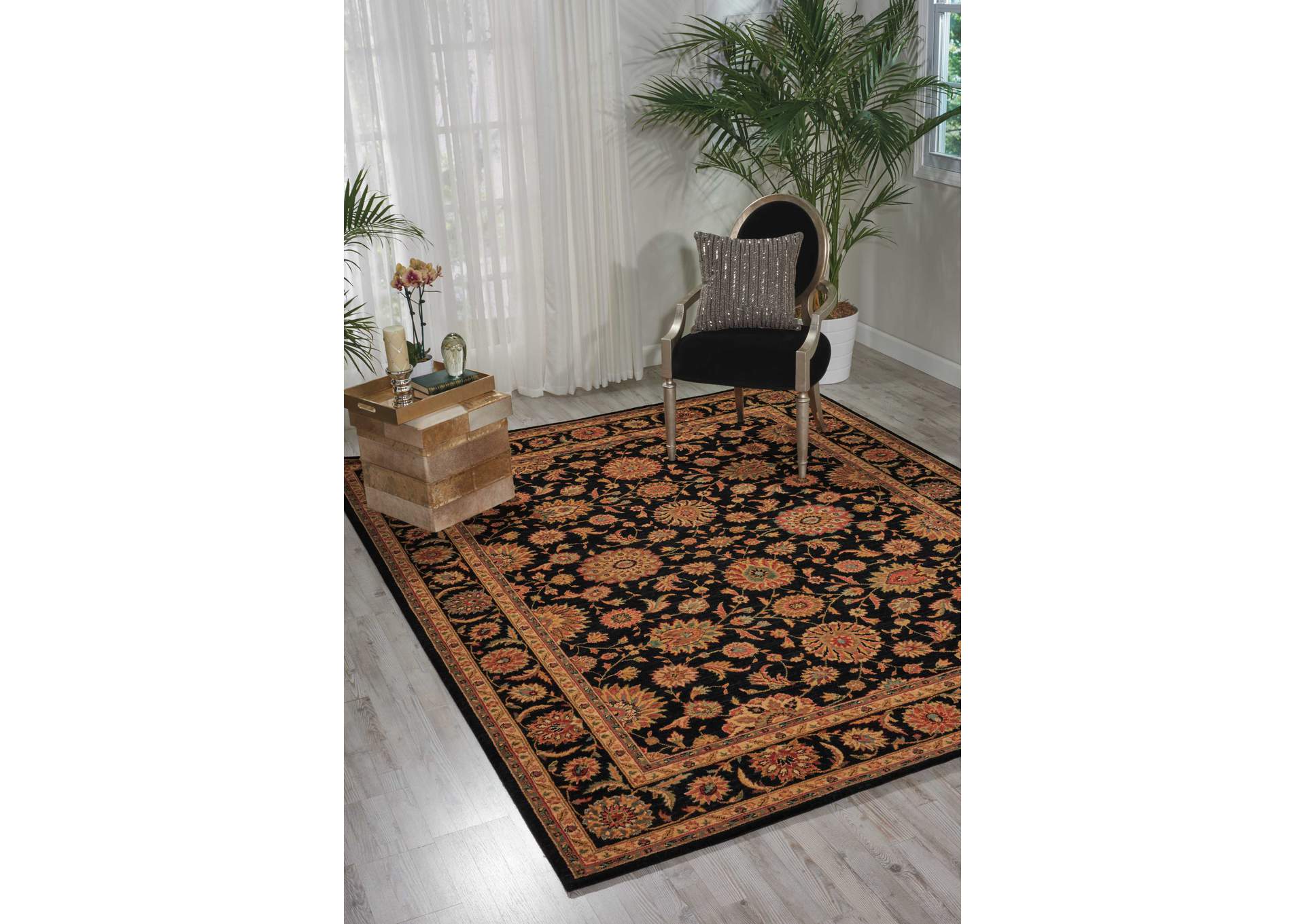 Nourison Living Treasures LI05 Black 5'x8' Area Rug,Nourison
