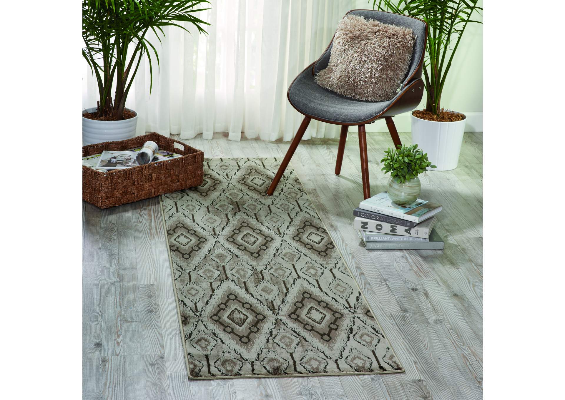 Nourison Karma KRM02 Beige 8' Runner Hallway Rug,Nourison