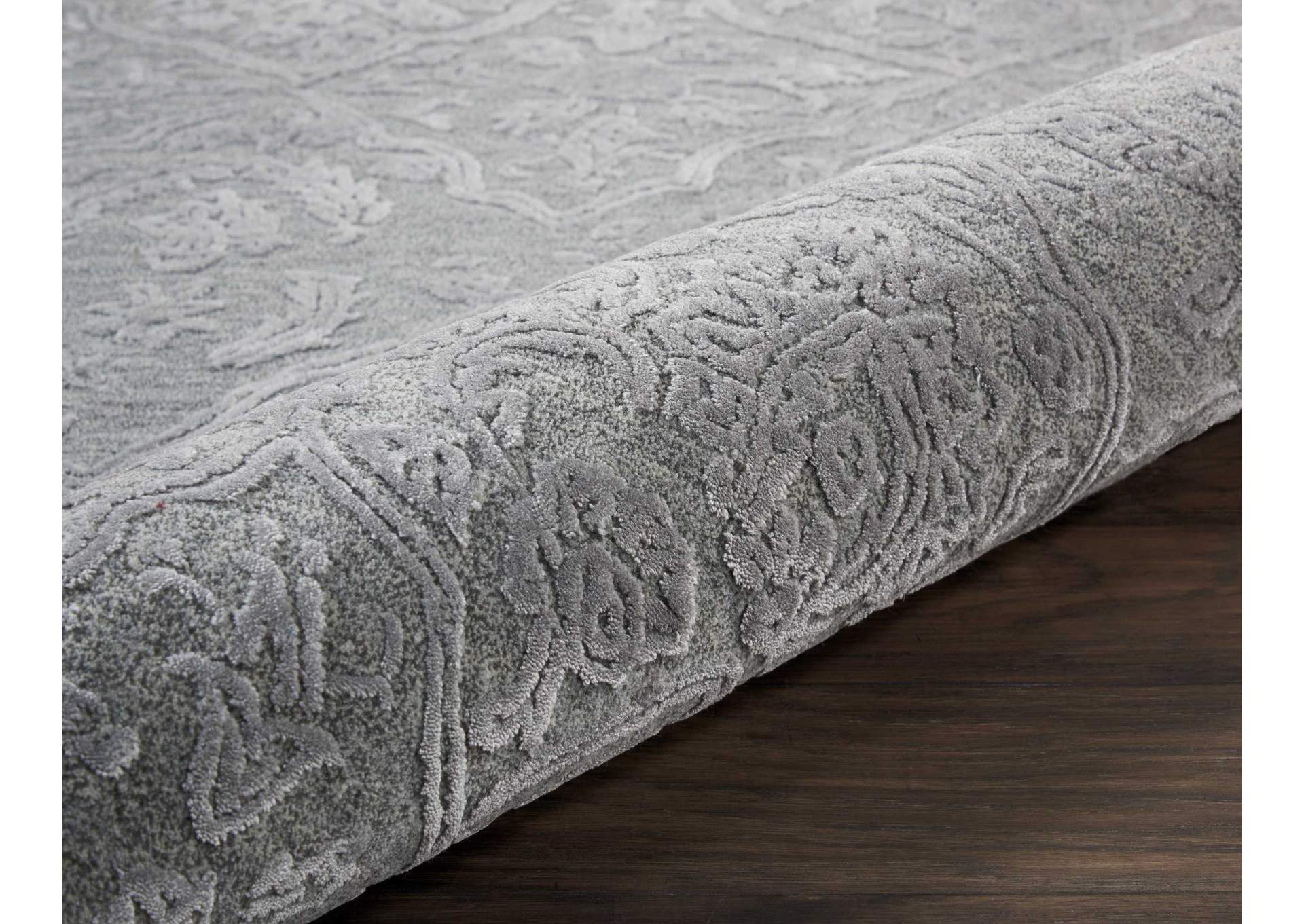 Nourison Opaline OPA14 Grey 8' Runner Hallway Rug,Nourison