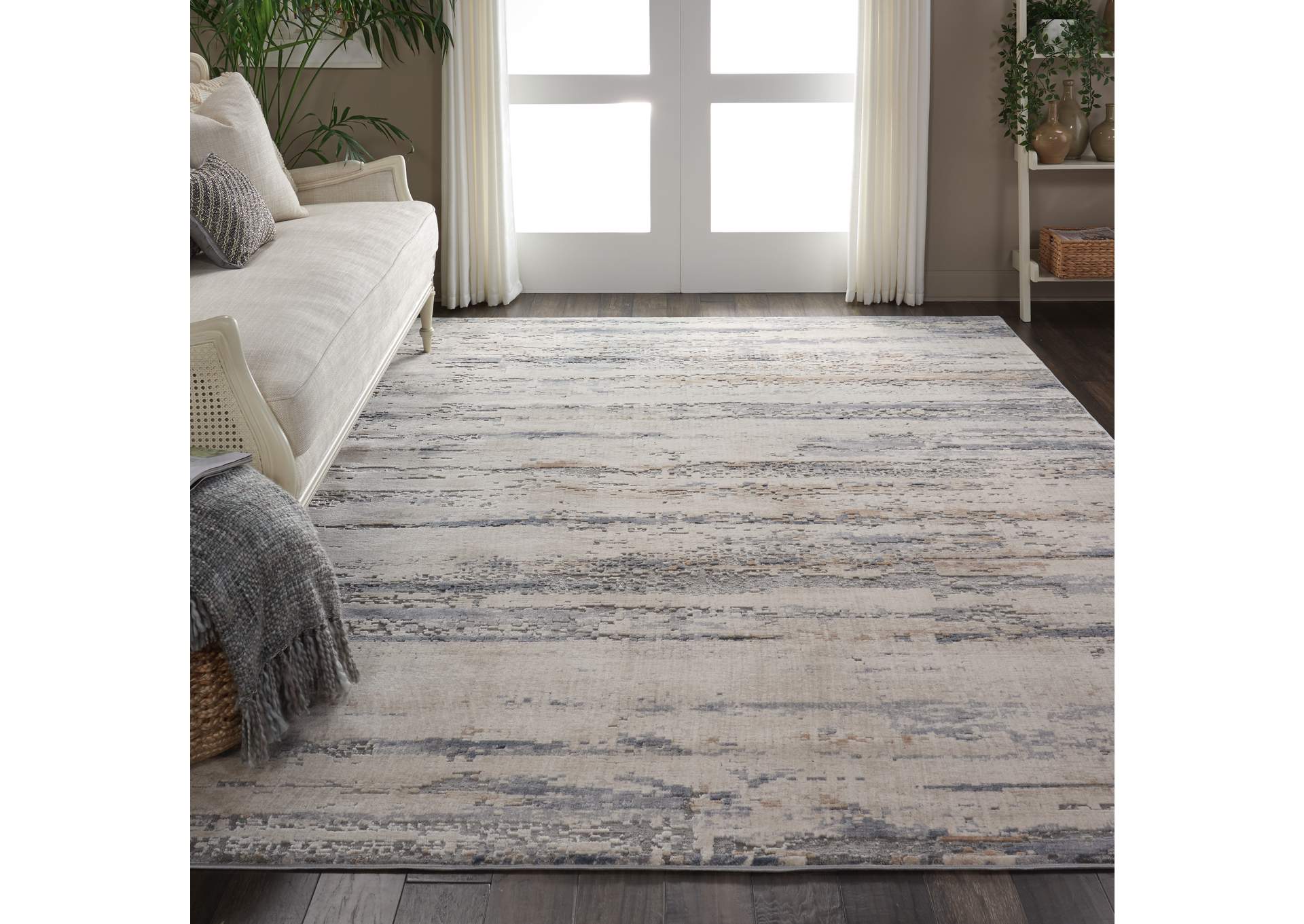 Nourison Rustic Textures RUS04 Beige and Grey 9'x13' Oversized Rug,Nourison