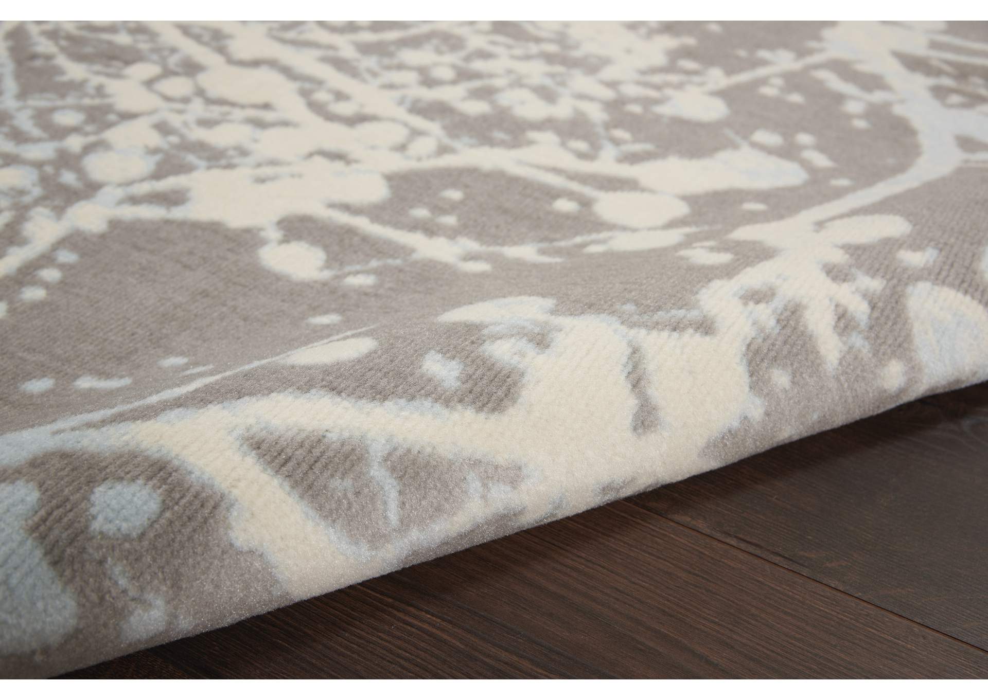 Nourison Jubilant JUB12 Grey and Blue 6'x9' Contemporary Area Rug,Nourison