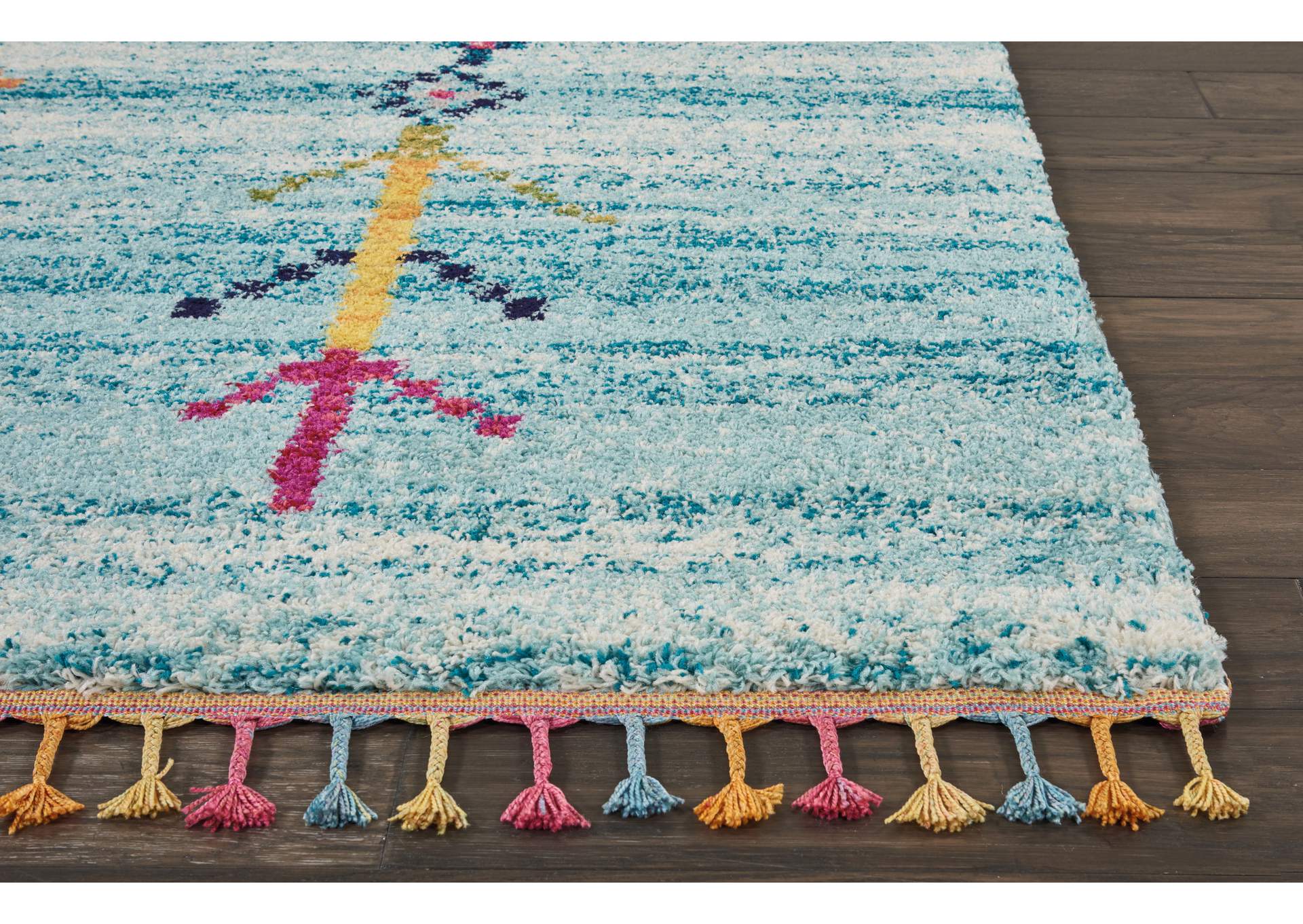 Nourison Nomad NMD04 Aqua Multicolor 8'x11' Oversized Rug,Nourison