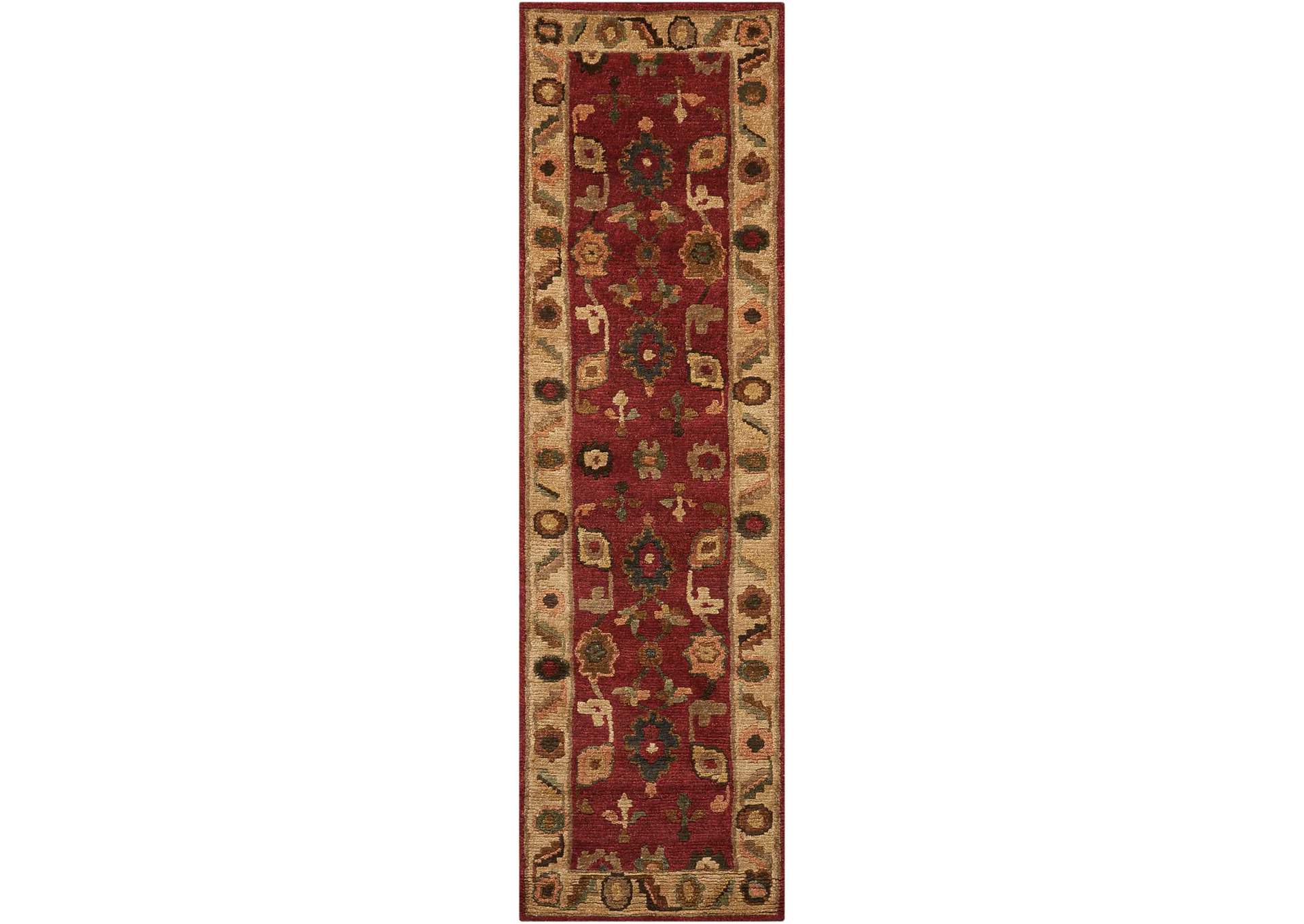 Nourison Tahoe TA08 Red 8' Runner Hallway Rug,Nourison