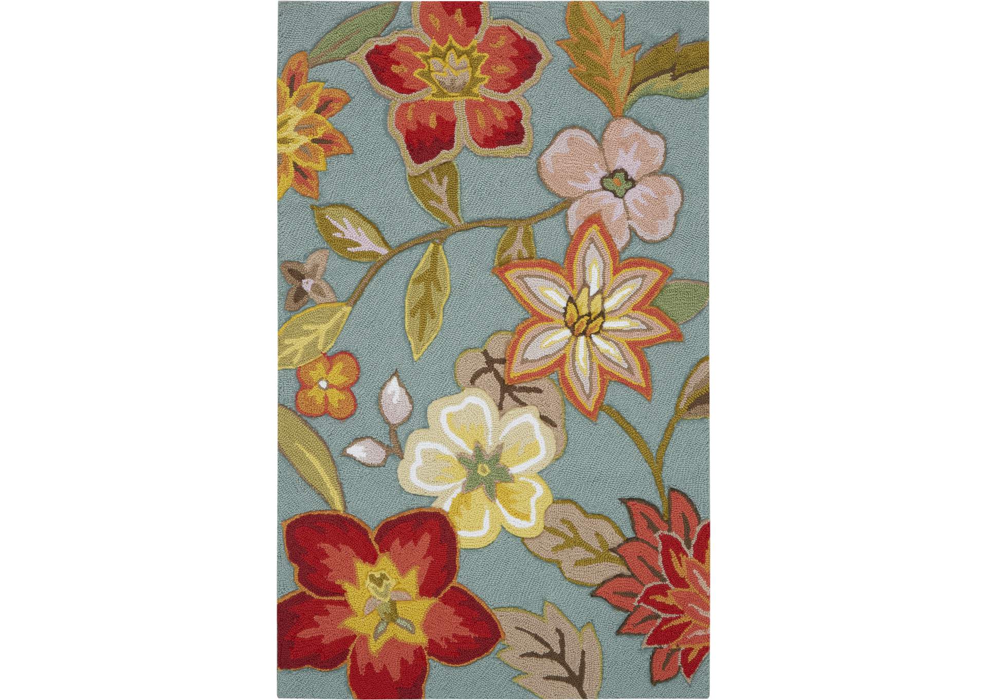 Nourison Fantasy FA18 Blue 3'x5' Area Rug,Nourison