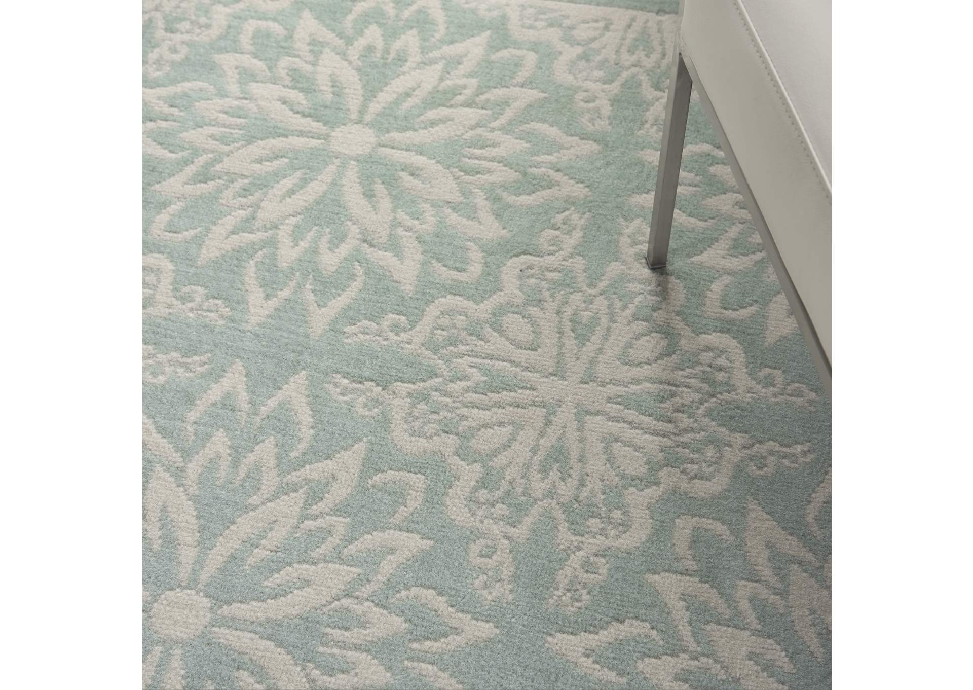 Nourison Jubilant JUB06 Aqua 4'x6' Beach Area Rug,Nourison
