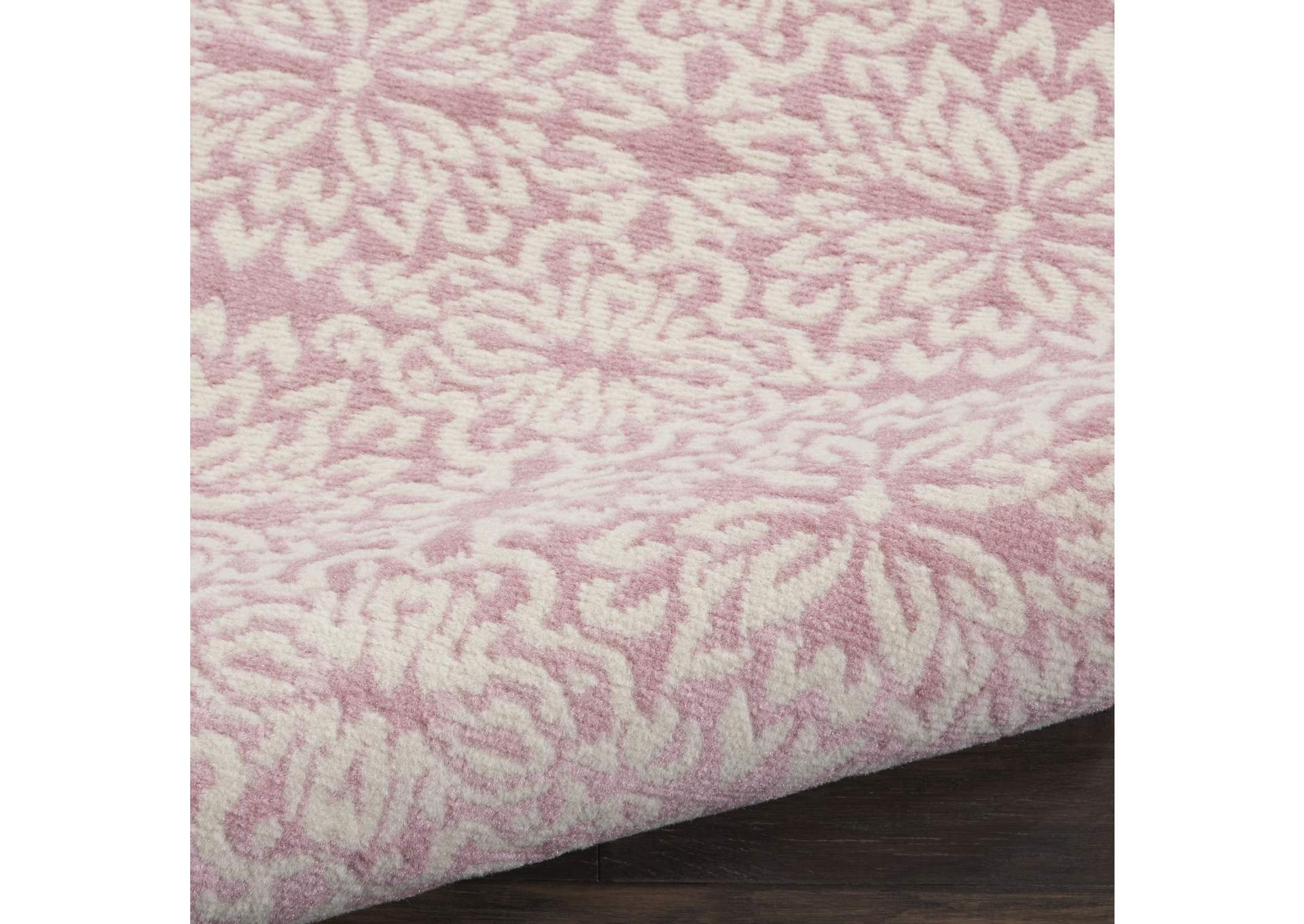 Nourison Jubilant JUB06 Pink 7' Runner Low-pile Hallway Rug,Nourison