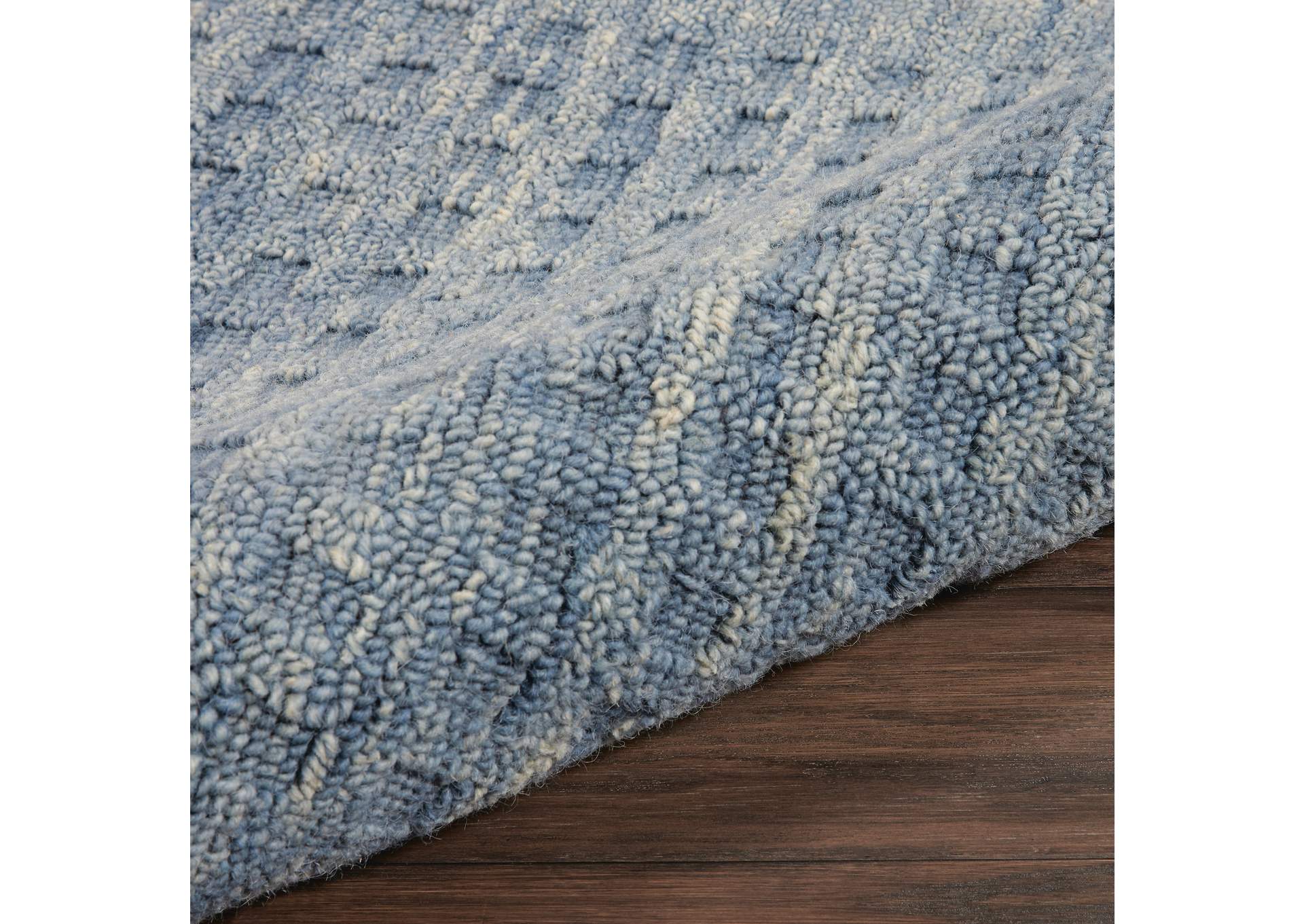 Nourison Marana MNN01 Blue 8' Runner Wool Hallway Rug,Nourison