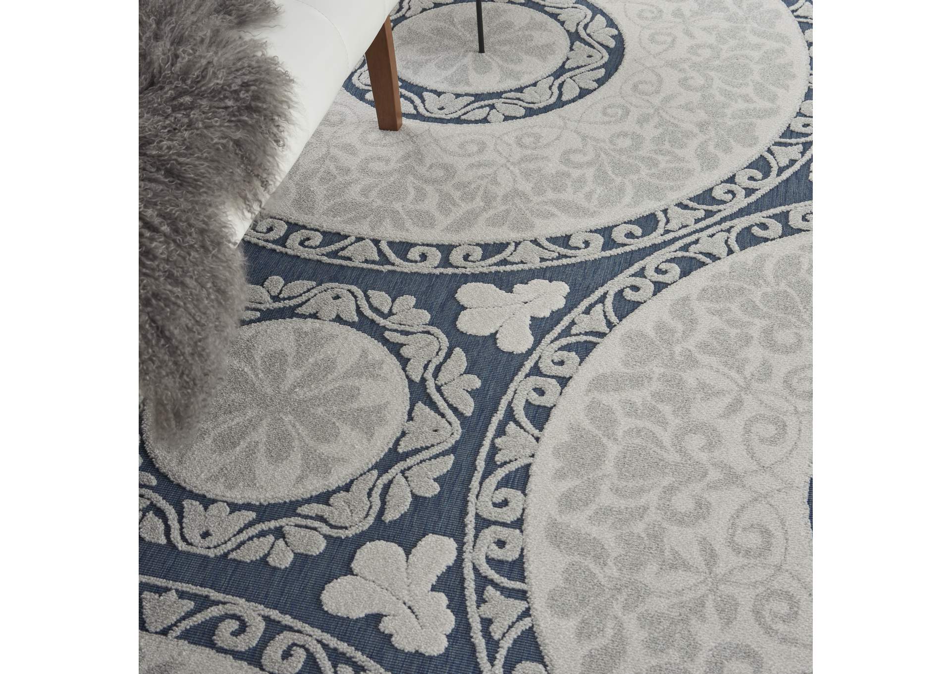 Nourison Key Largo 9'x12' Blue Area Rug,Nourison
