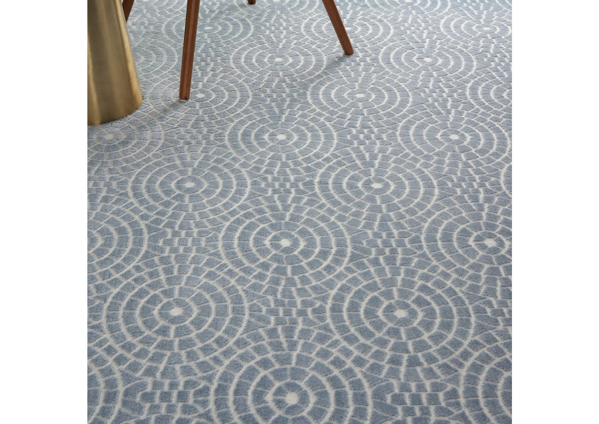 Nourison Urban Chic URC04 Blue 4'x6' Mid-century Area Rug,Nourison