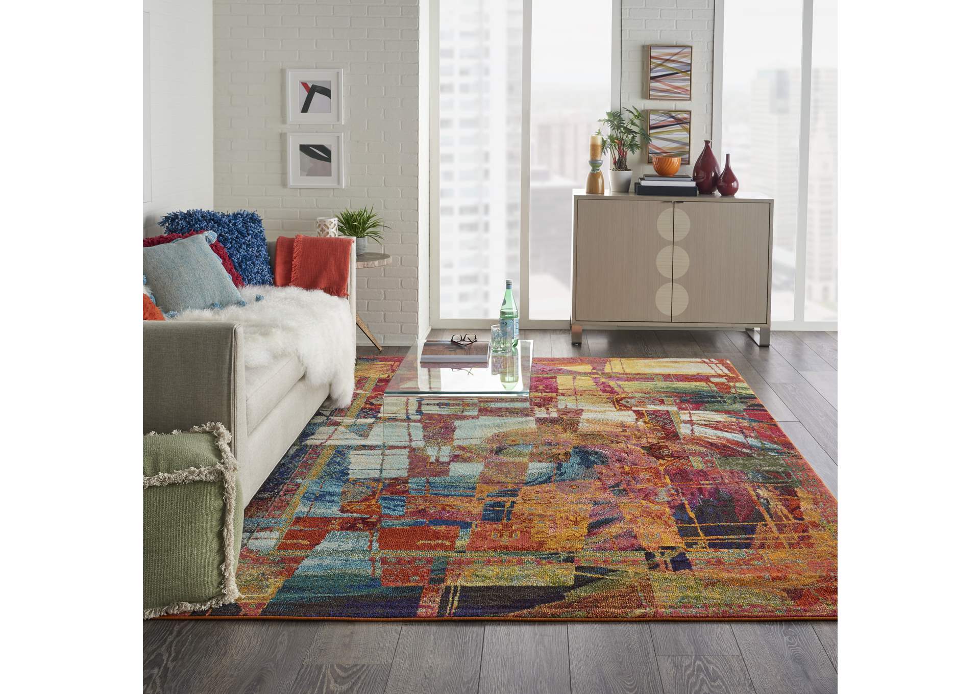 Nourison Celestial CES06 Multicolor Abstract 8'x11' Oversized Rug,Nourison