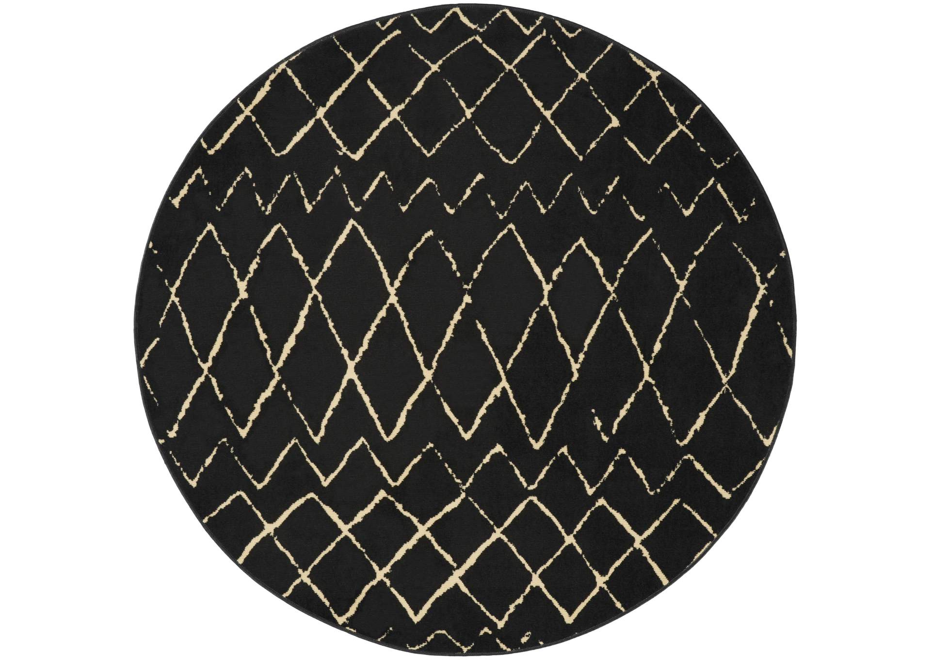 Nourison Grafix GRF04 Black 5' Round Area Rug,Nourison