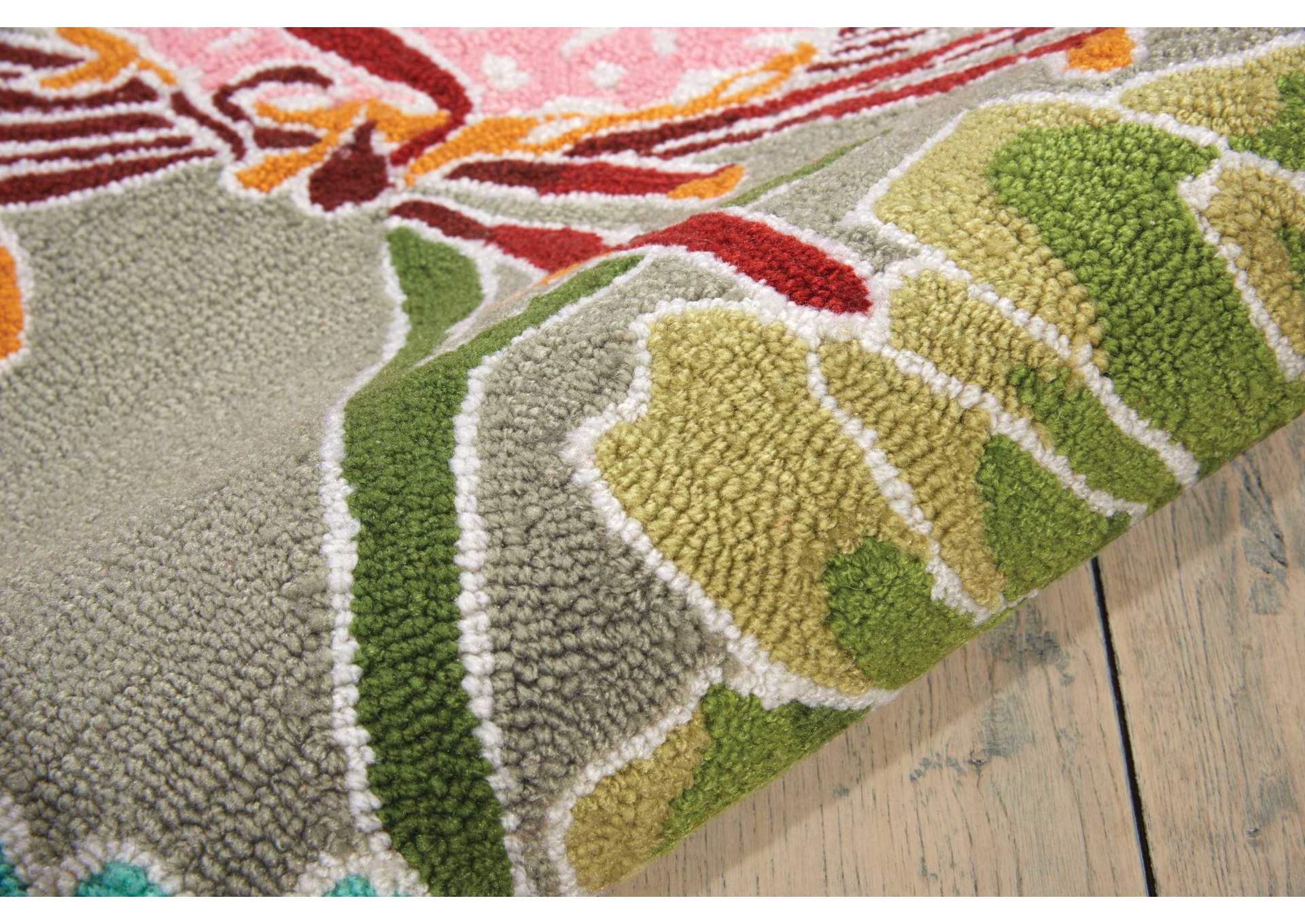 Nourison Fantasy FA26 Grey 8' Runner Hallway Rug,Nourison