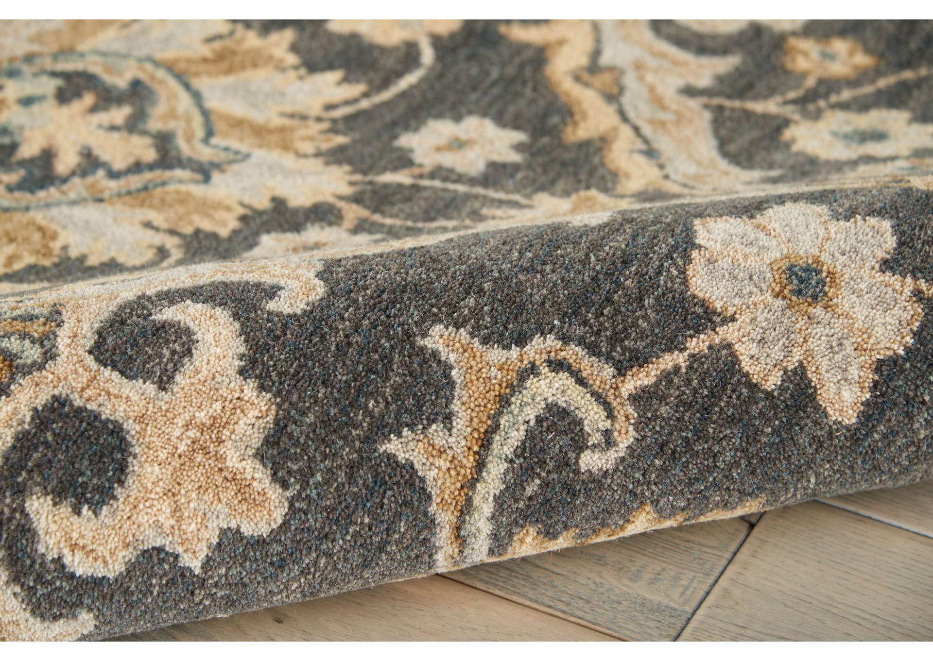 Nourison Jazmine JAZ03 Dark Blue and Gold 5'x8' Moroccan Area Rug,Nourison