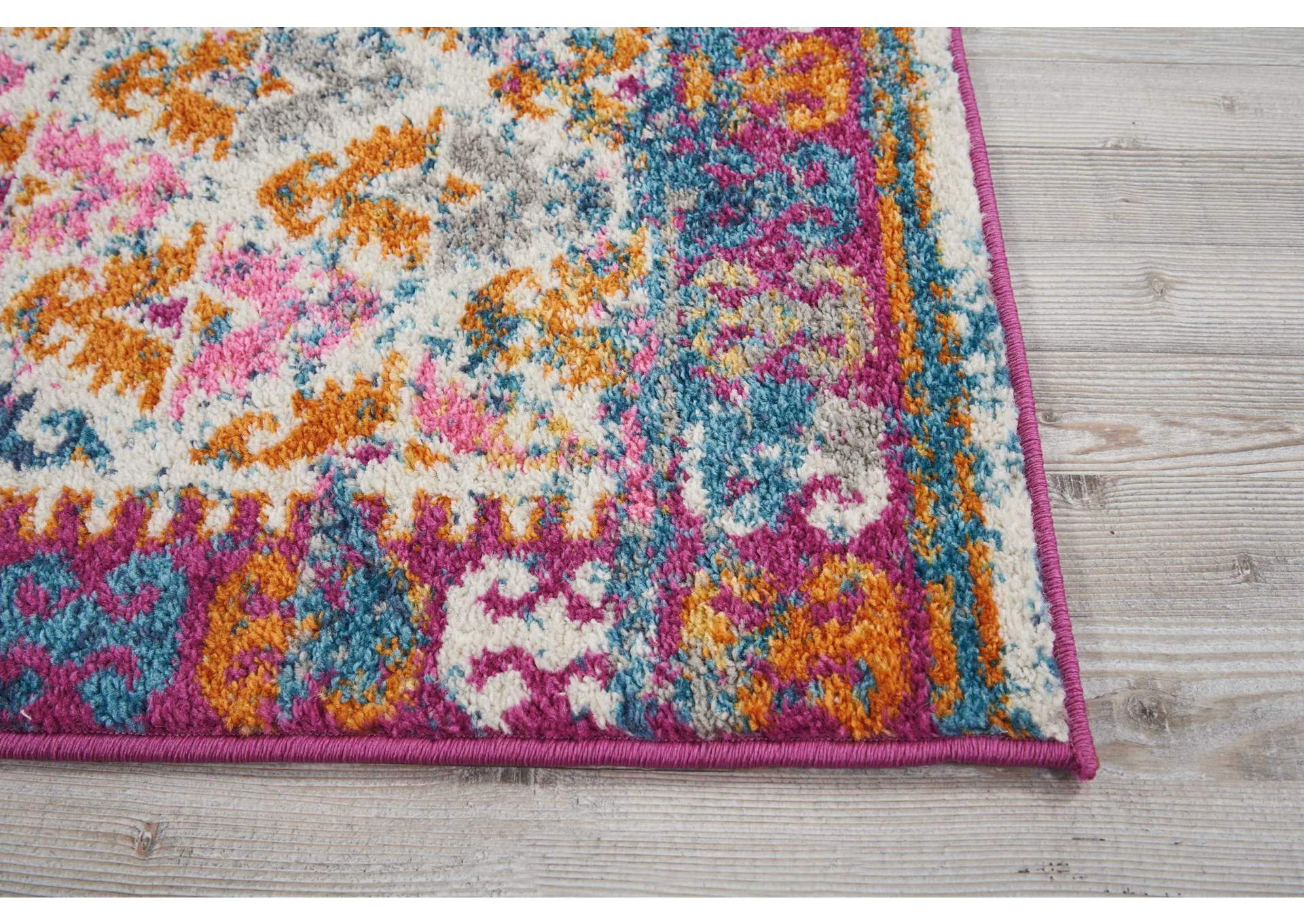 Nourison Passion PSN12 Pink Multicolor 6' Runner Hallway Rug,Nourison