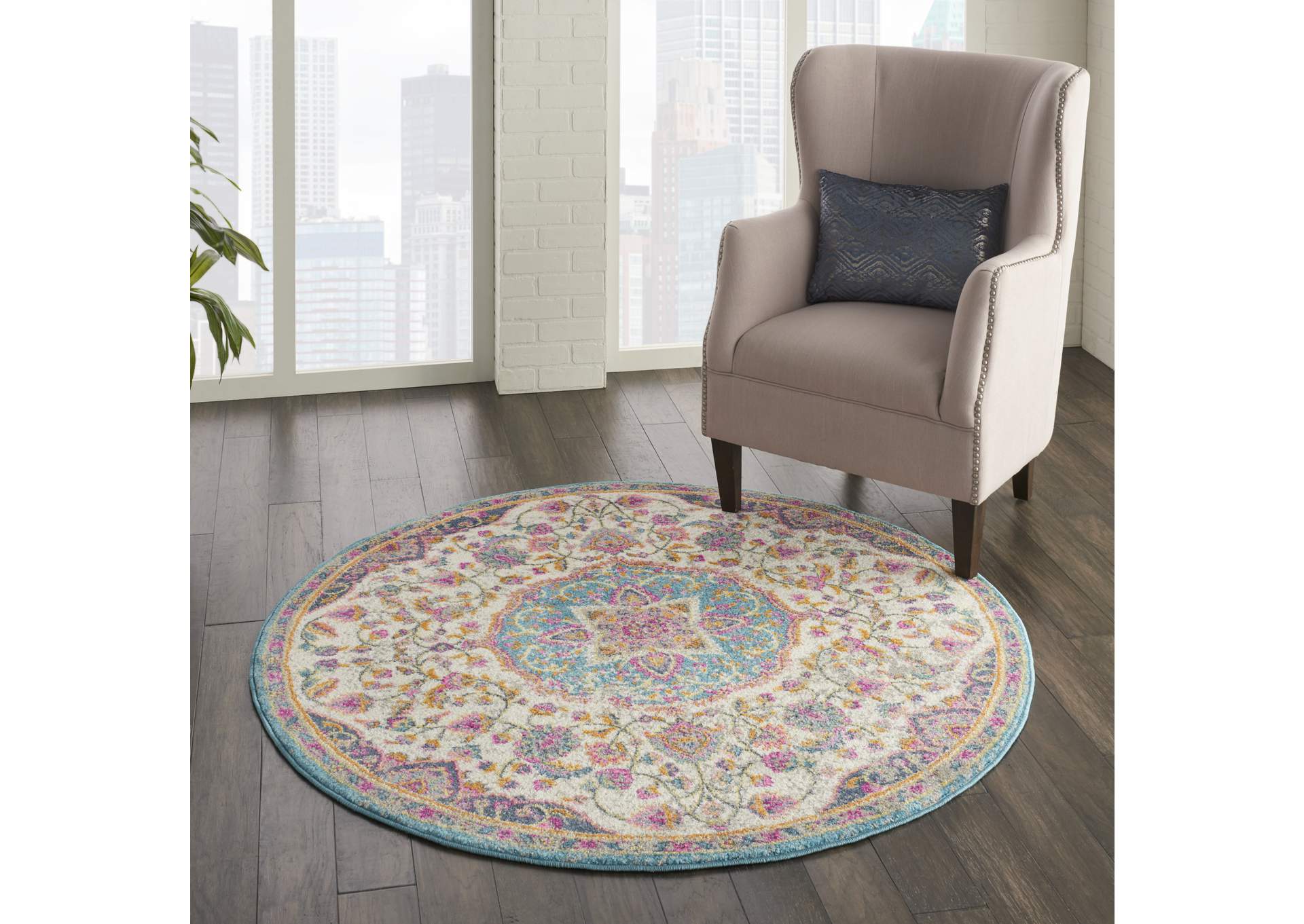 Nourison Passion Bohemian Ivory Multi Colored Area Rug,Nourison