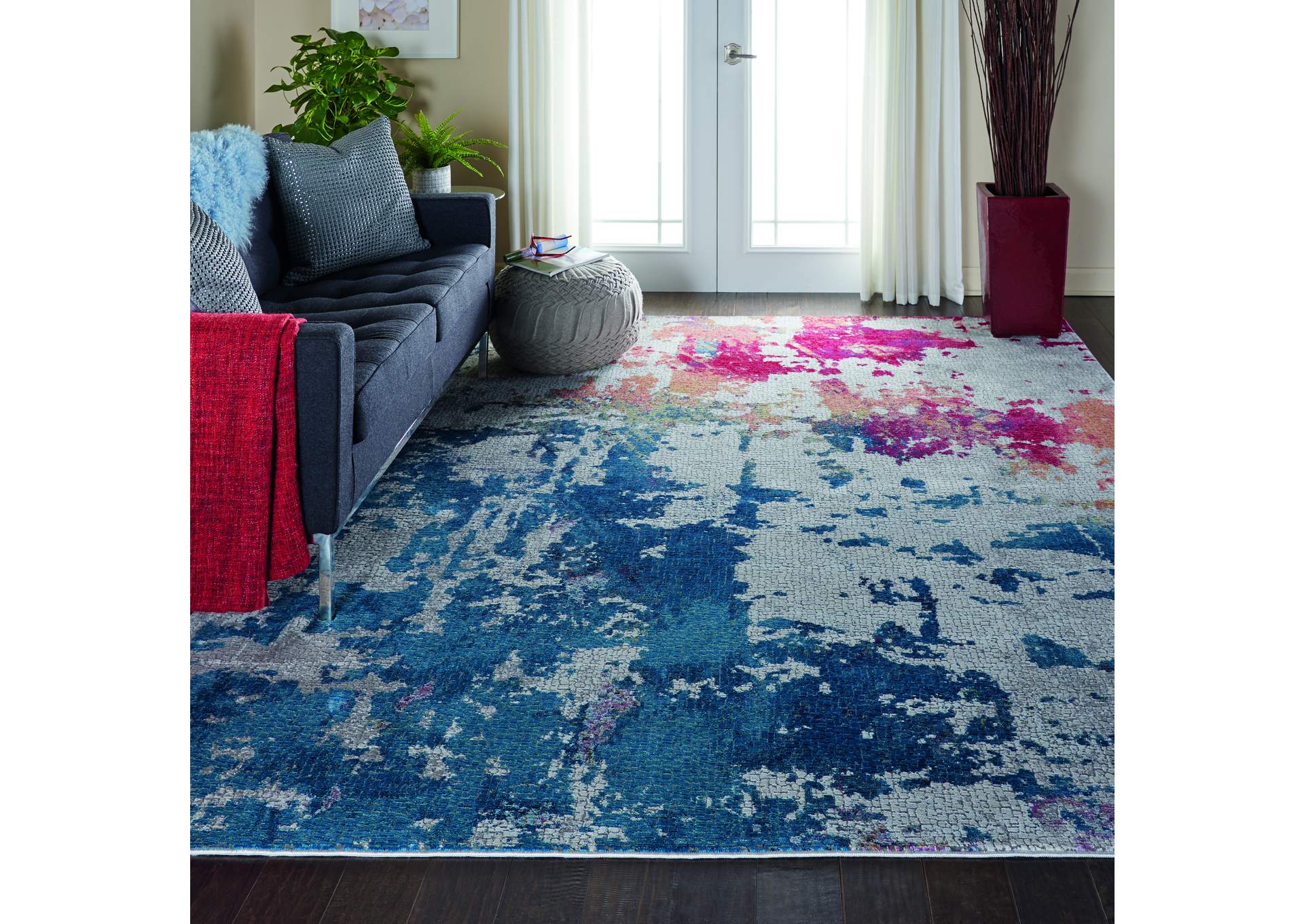 Nourison Ankara Global ANR10 Multicolor 8'x10' Large Textured Rug,Nourison