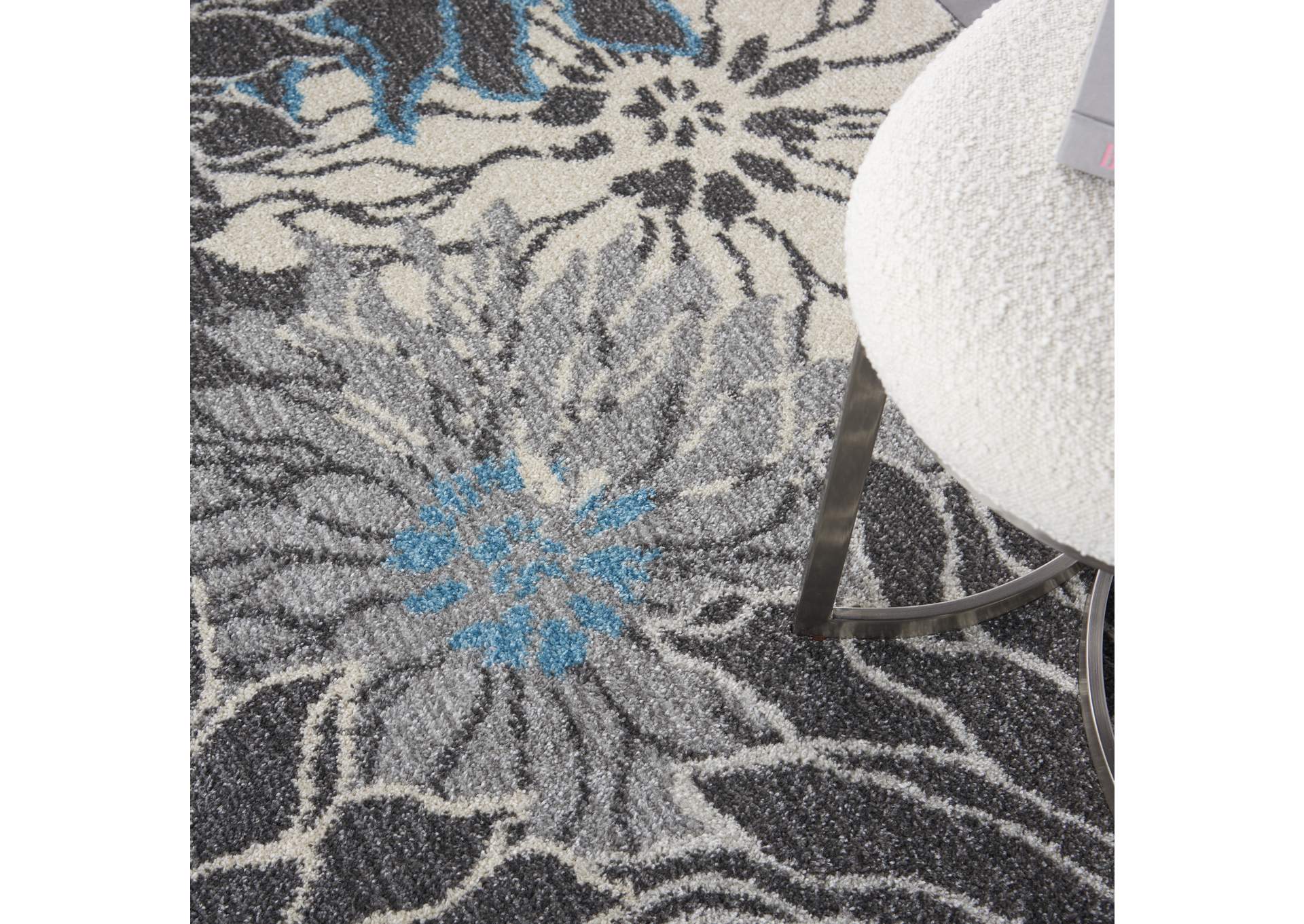 Nourison Passion 5' x 7' Charcoal and Blue Area Rug,Nourison
