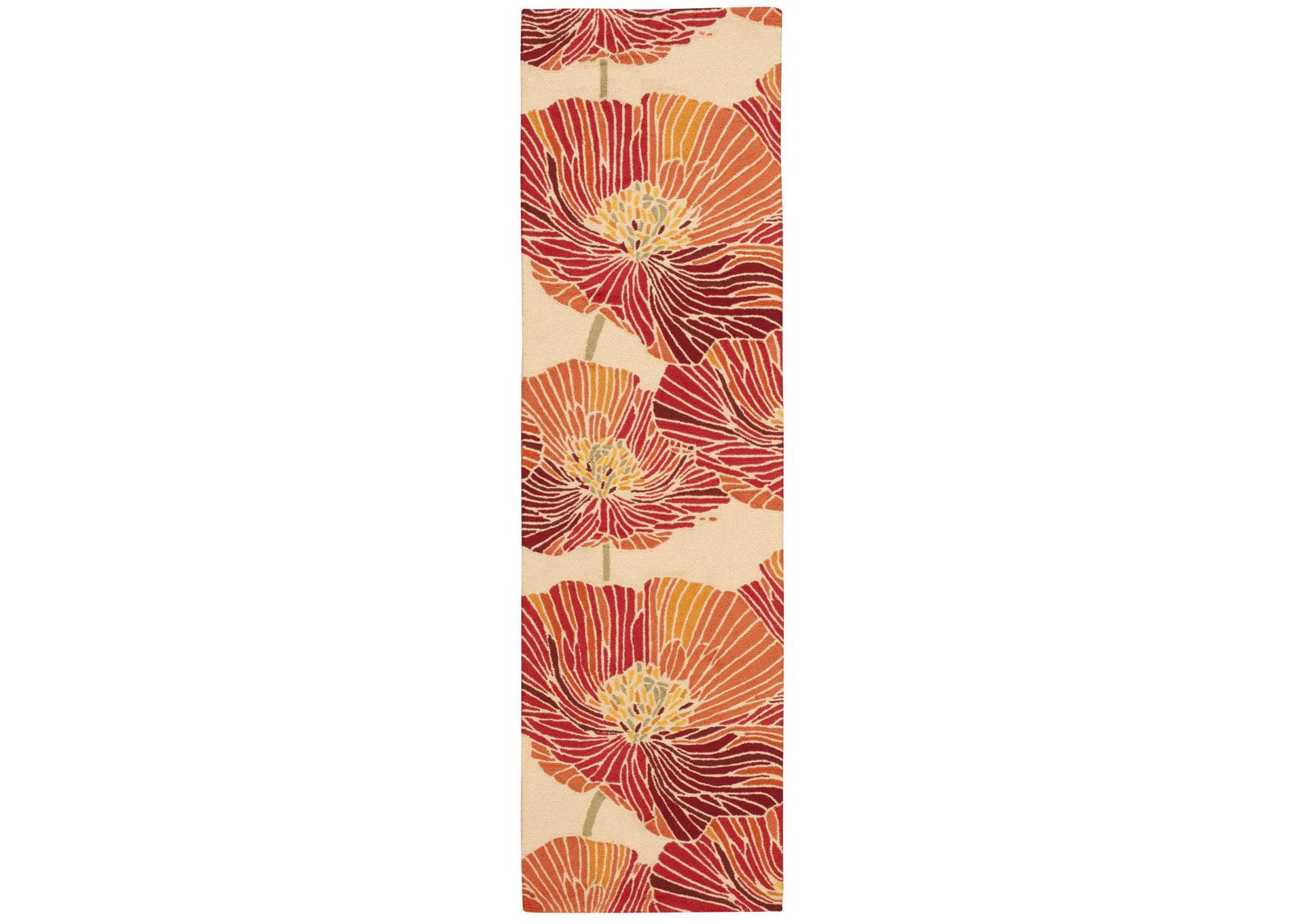 Nourison Fantasy FA24 Orange 8' Runner Hallway Rug,Nourison