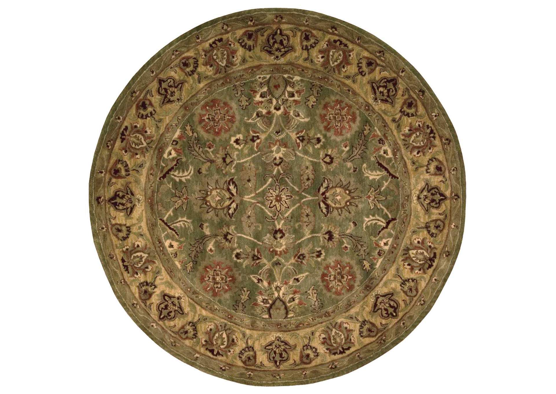 Nourison Jaipur JA12 Green Multicolor 8' Round Rug,Nourison