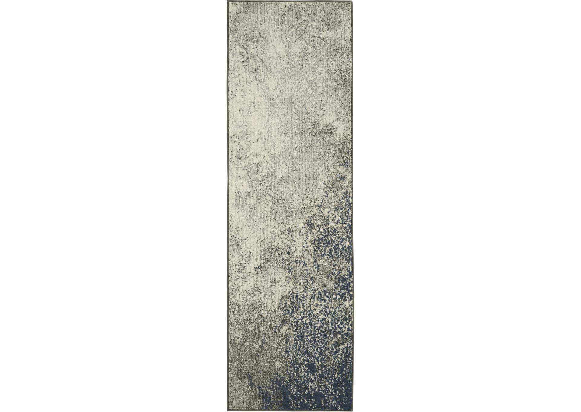 Nourison Passion 6' Runner Charcoal and Ivory Area Rug,Nourison