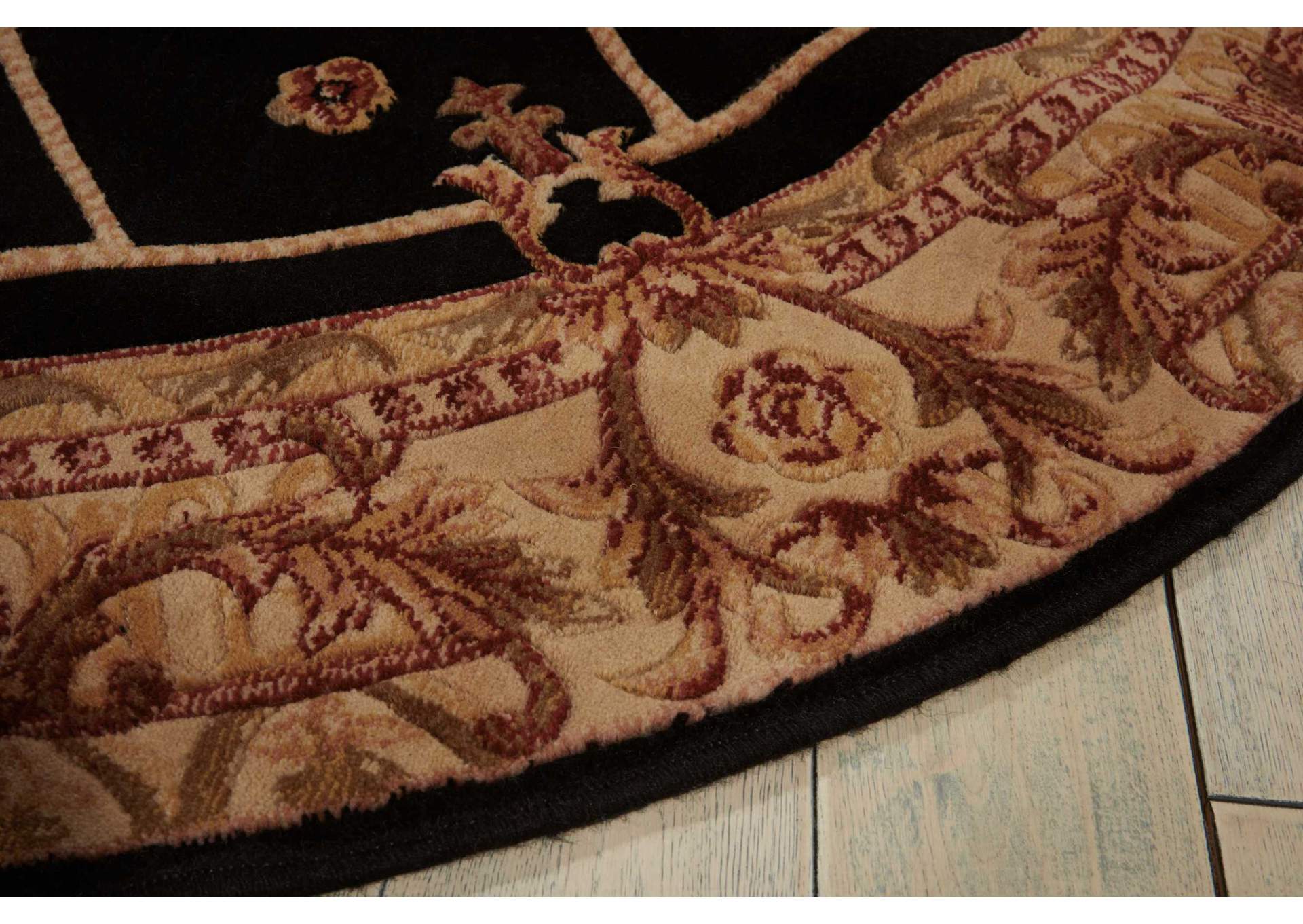 Nourison Ashton House AS03 Black 8' Round Rug,Nourison