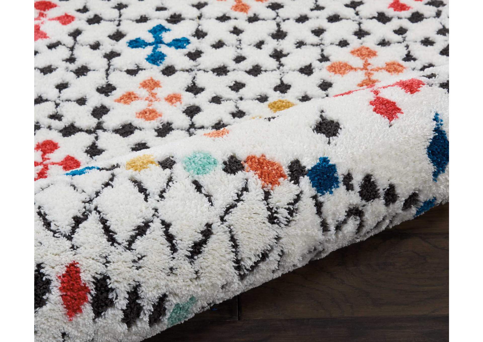 Nourison Kamala DS504 White Multicolor 8' Runner Hallway Rug,Nourison