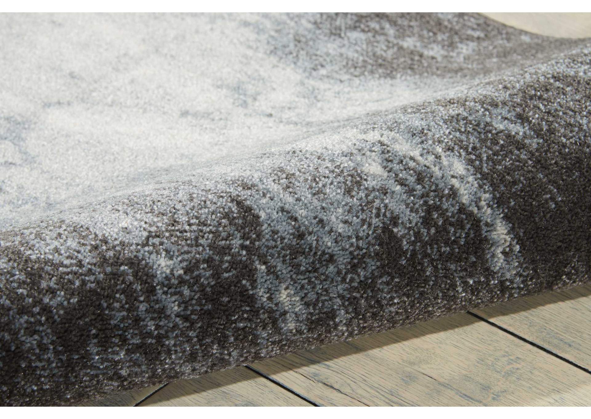 Nourison Maxell MAE01 Grey and White 8' Runner Hallway Rug,Nourison