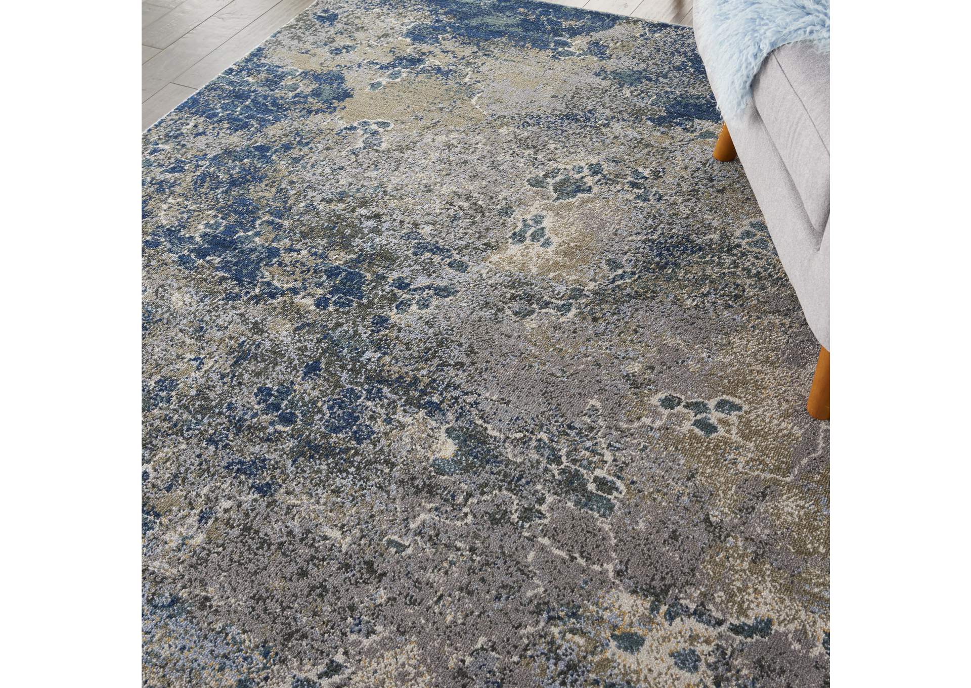 Nourison Artworks ATW02 Blue and Grey 6'x8' Abstract Area Rug,Nourison